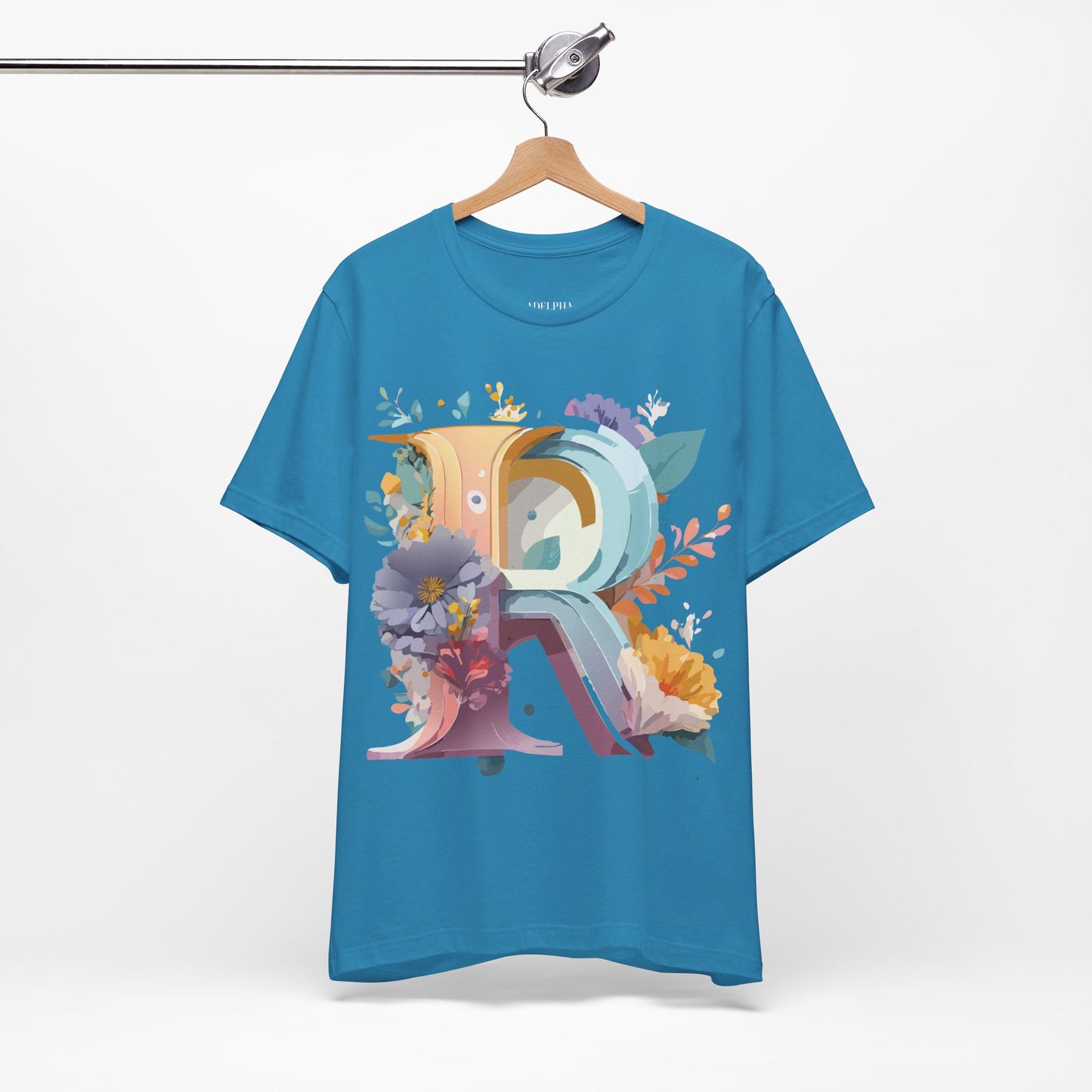 Natural Cotton Tee Shirt - Letters Collection - R Printify