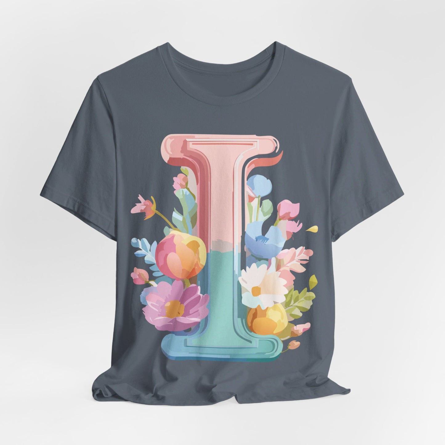 Natural Cotton Tee Shirt - Letters Collection - I Printify
