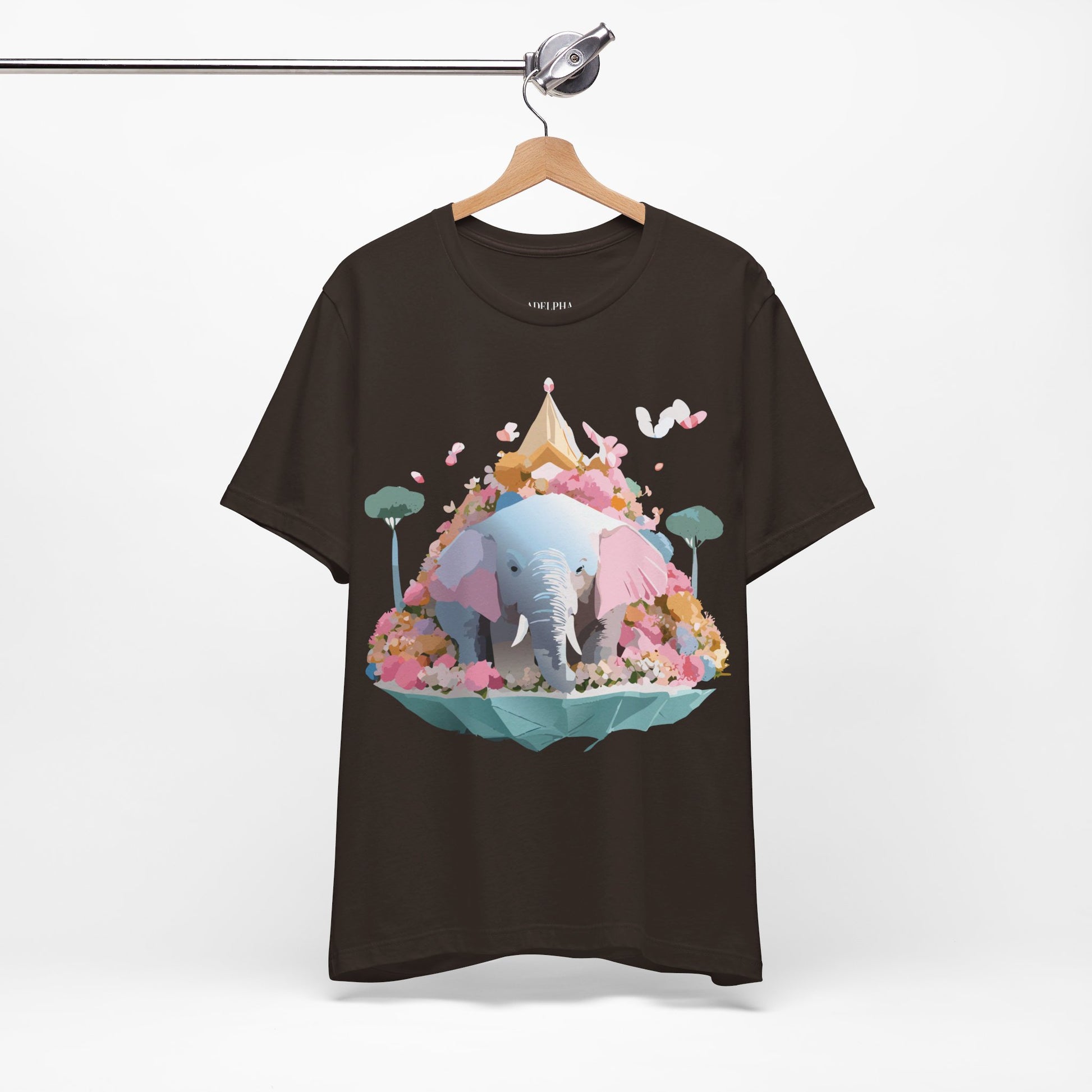 Natural Cotton Tee Shirt with Elephant Printify