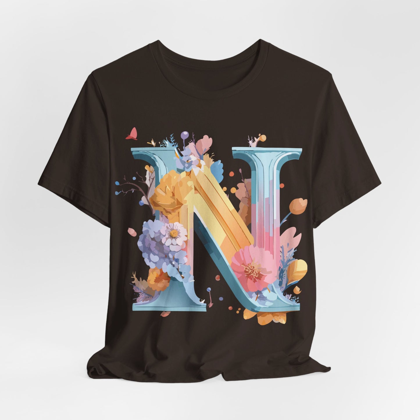 Natural Cotton Tee Shirt - Letters Collection - N Printify