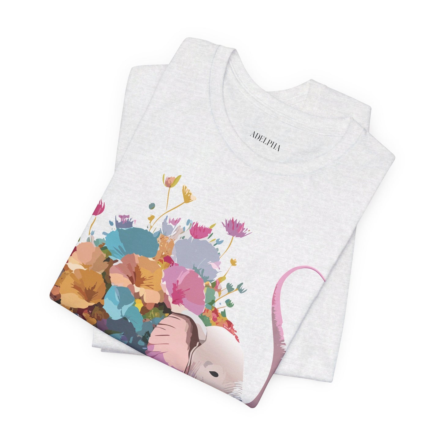 Natural Cotton Tee Shirt with Elephant Printify