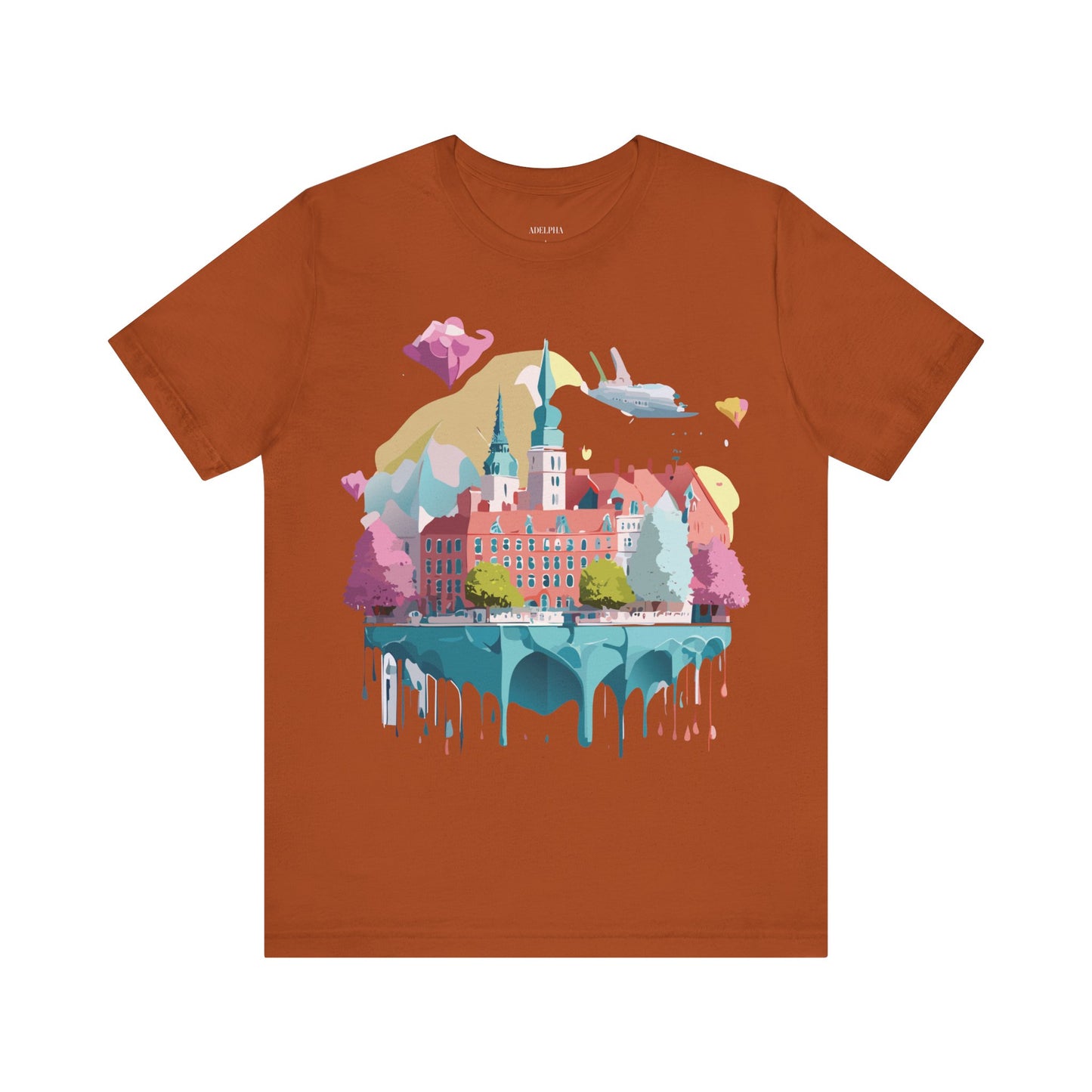 Natural Cotton Tee Shirt - Beautiful Places Collection - Warnemünde and Rostock - Germany Printify