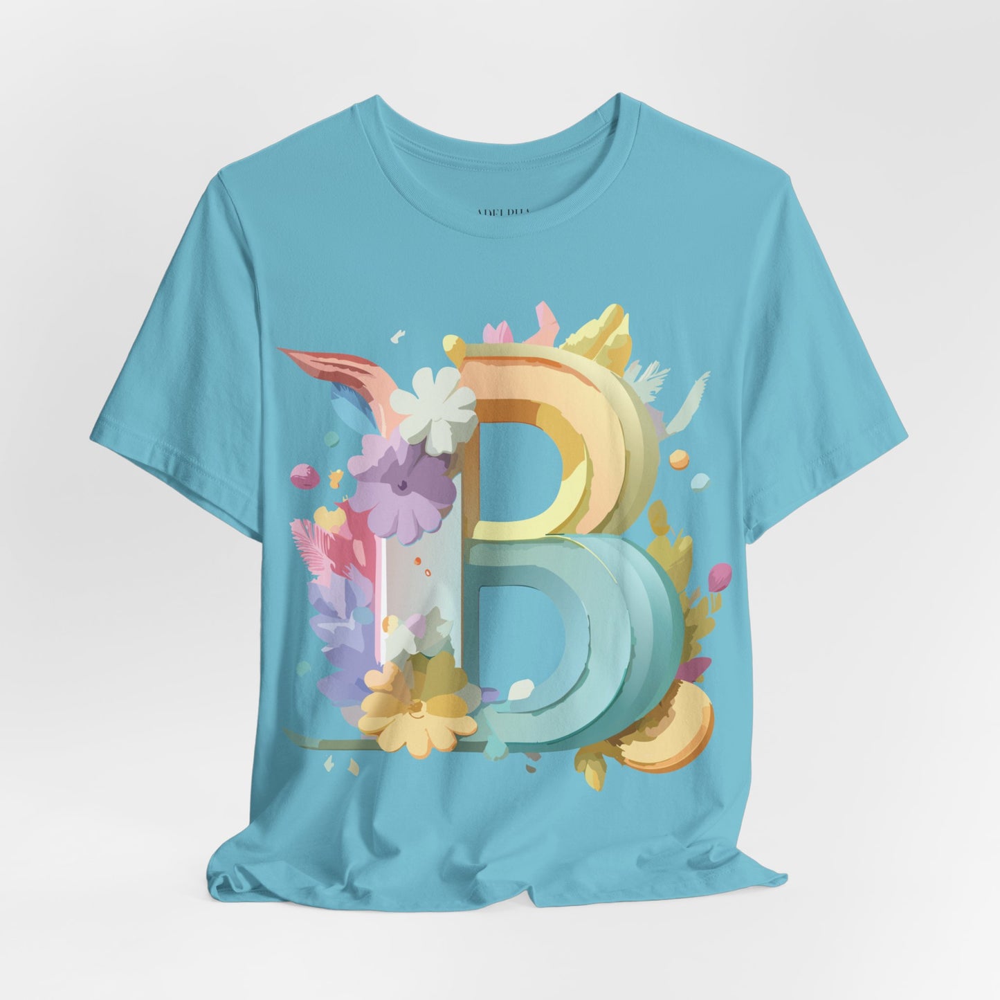 Natural Cotton Tee Shirt - Letters Collection - B Printify