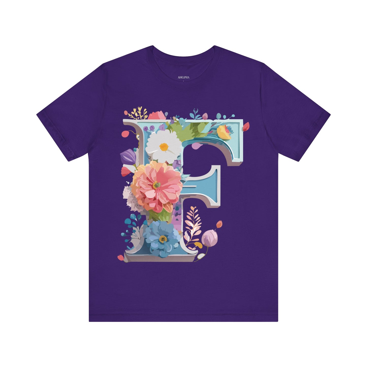 Natural Cotton Tee Shirt - Letters Collection - F Printify