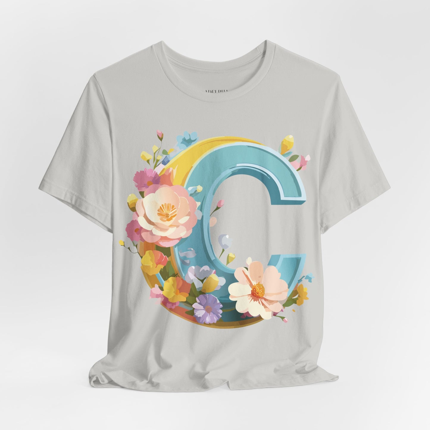 Natural Cotton Tee Shirt - Letters Collection - C Printify