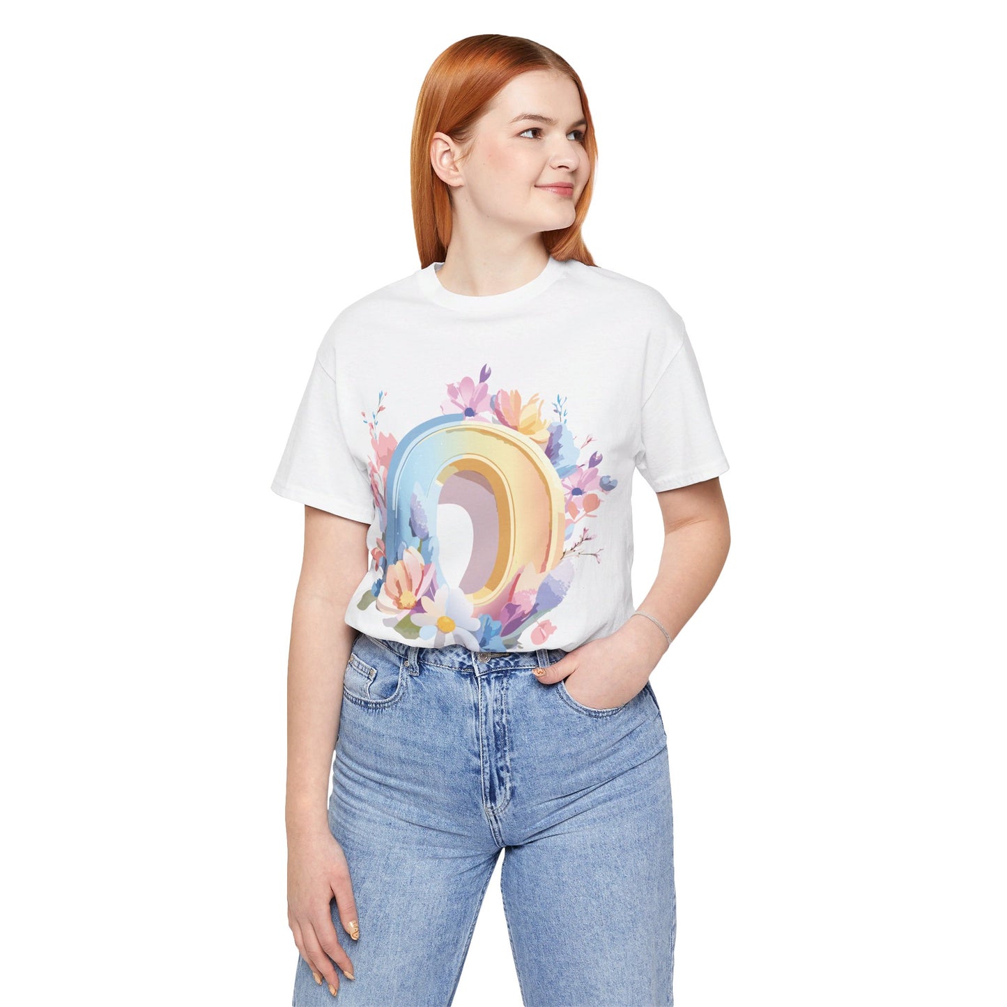Natural Cotton Tee Shirt - Letters Collection - O Printify