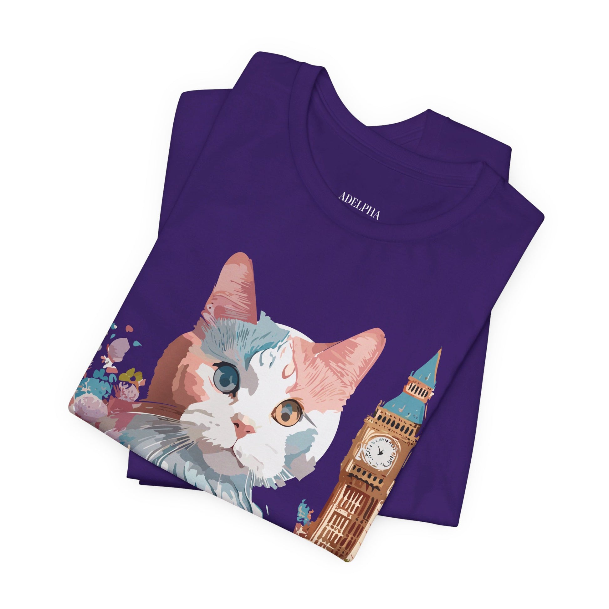 Natural Cotton Tee Shirt with Cat Printify