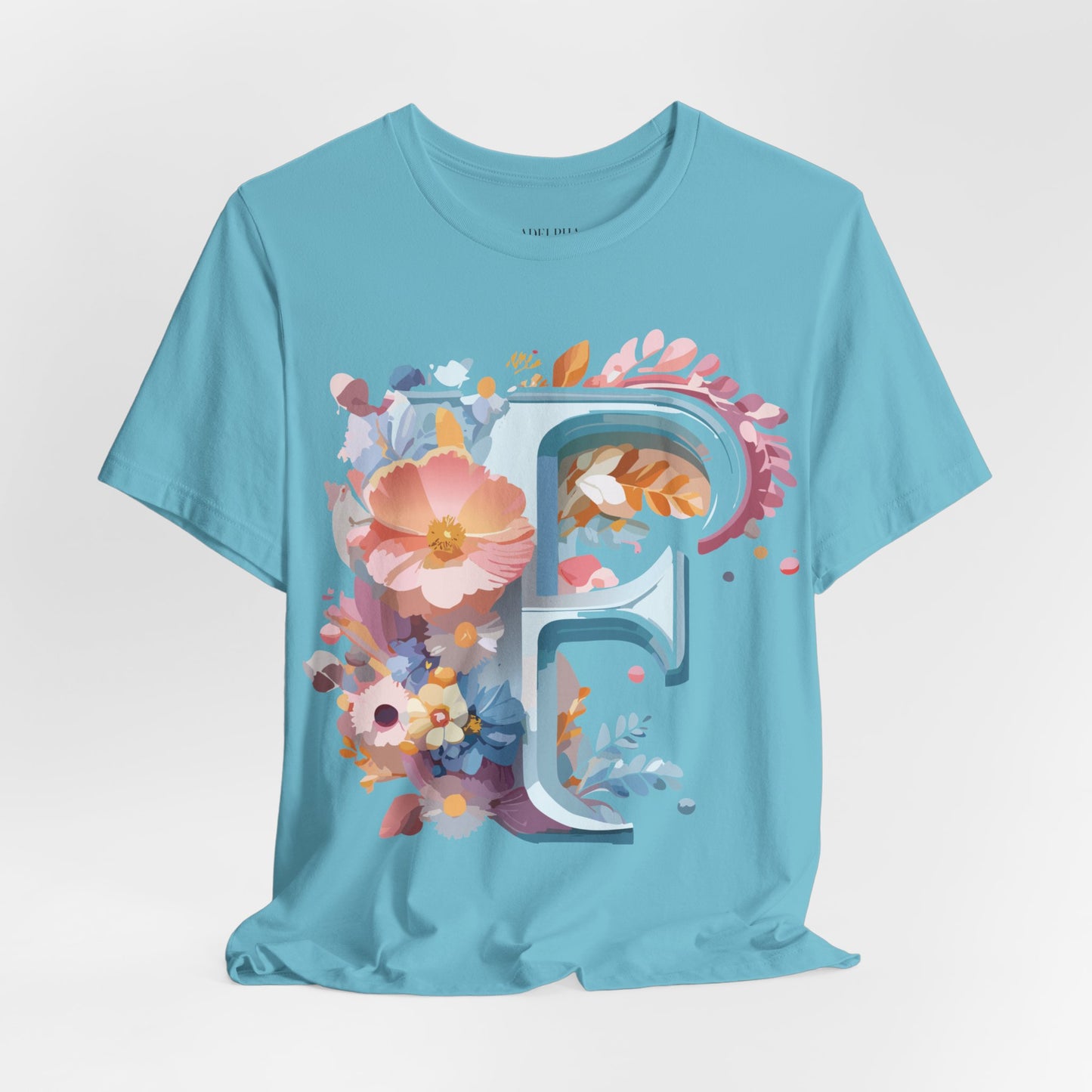 Natural Cotton Tee Shirt - Letters Collection - F Printify