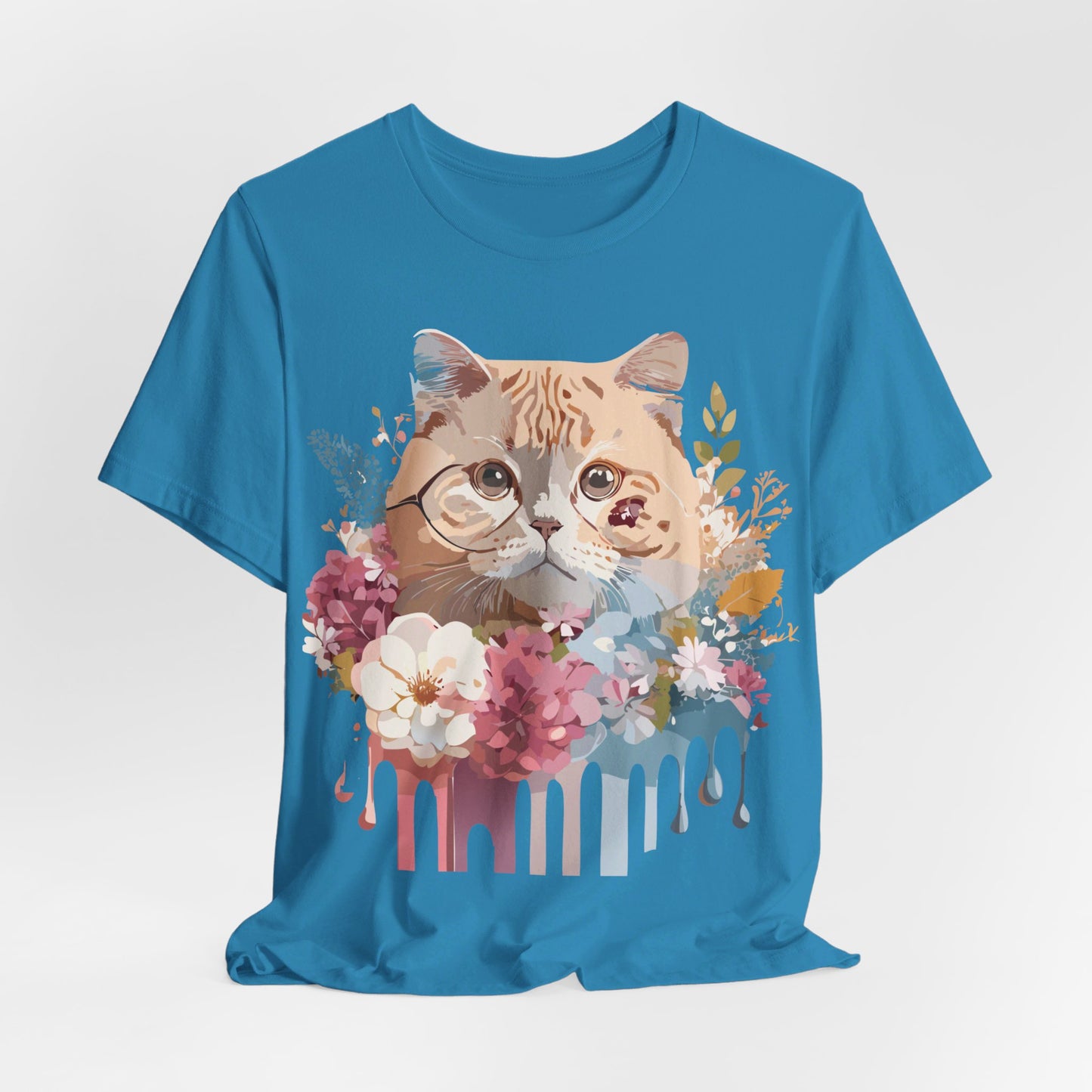 Natural Cotton Tee Shirt with Cat Printify