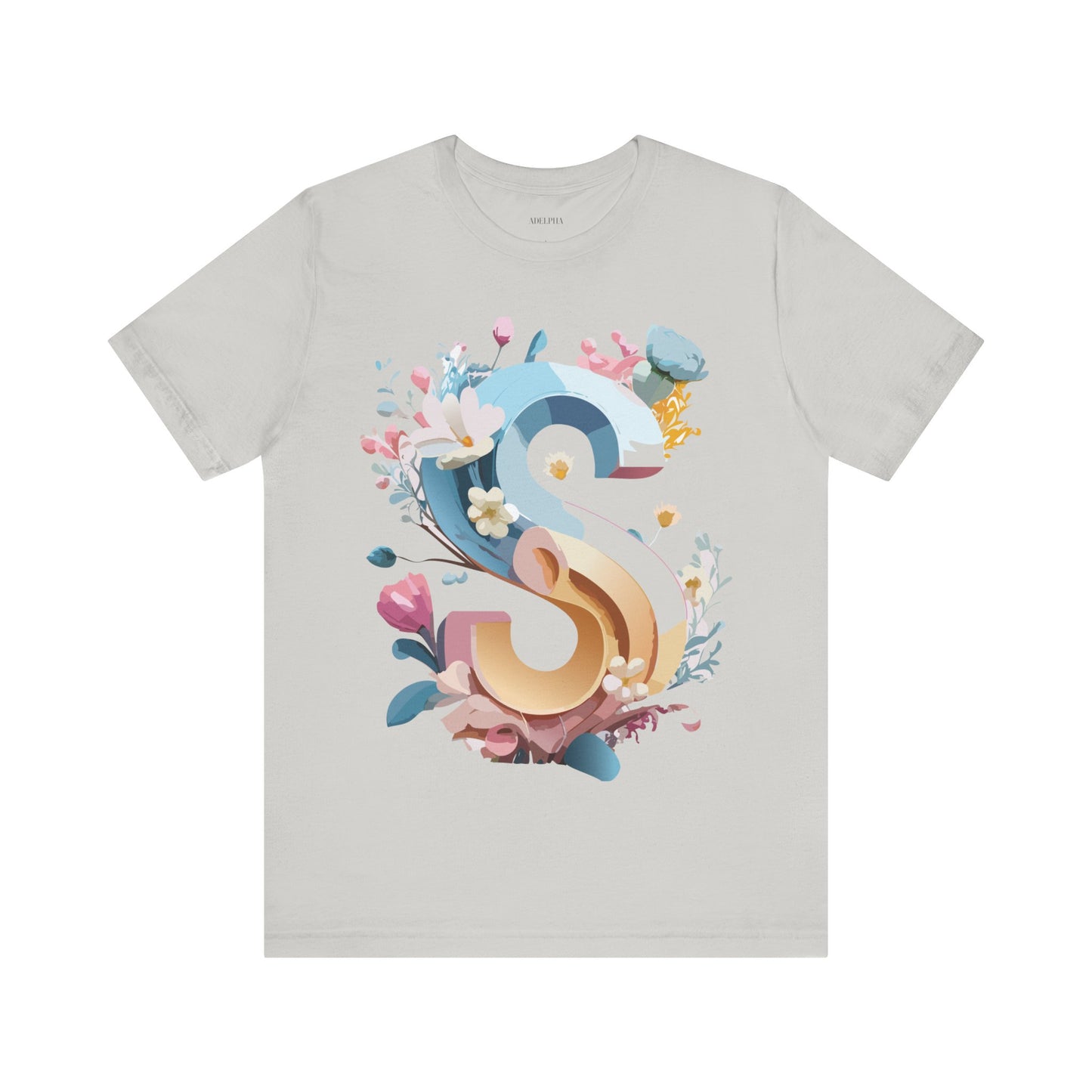 Natural Cotton Tee Shirt - Letters Collection - S Printify