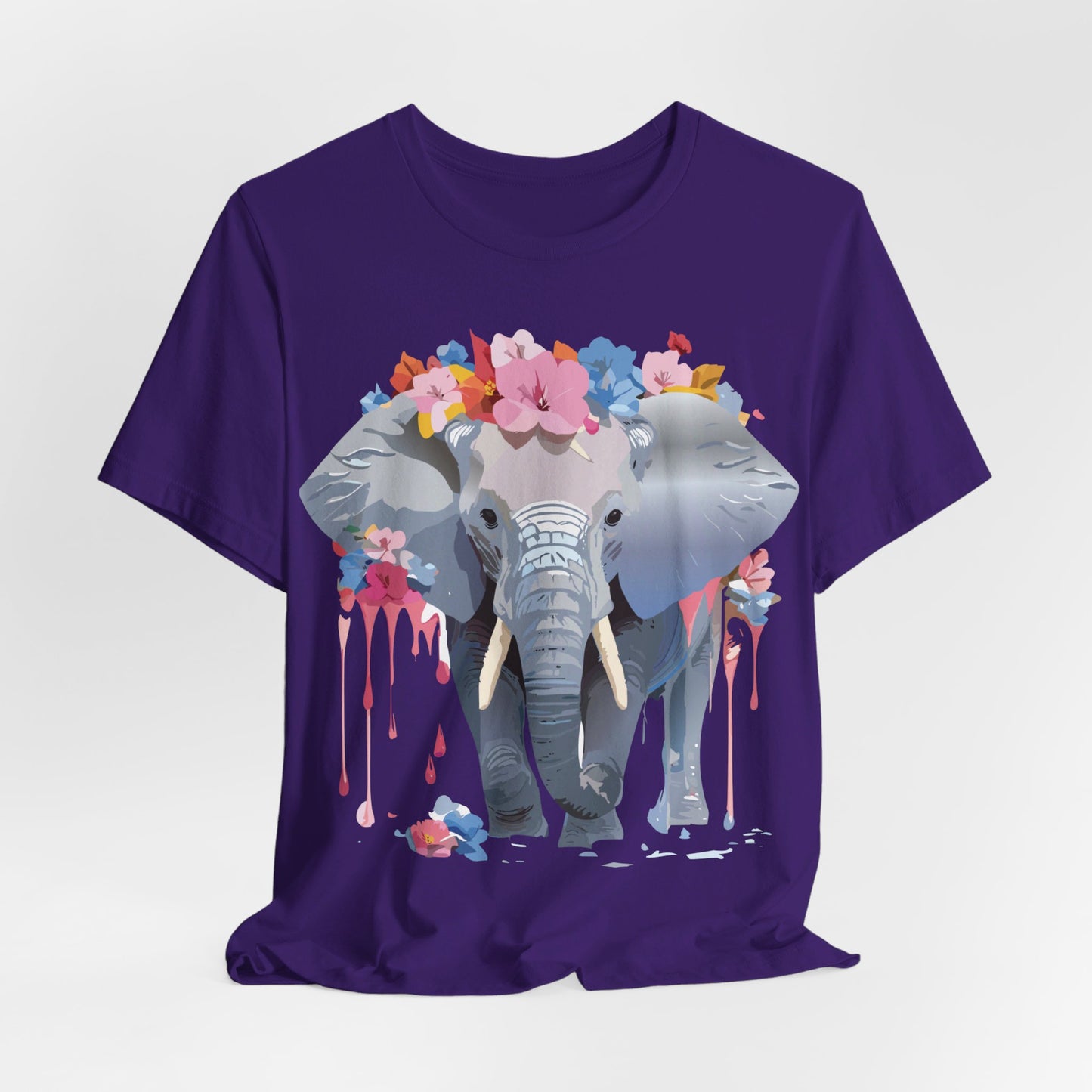 Natural Cotton Tee Shirt with Elephant Printify