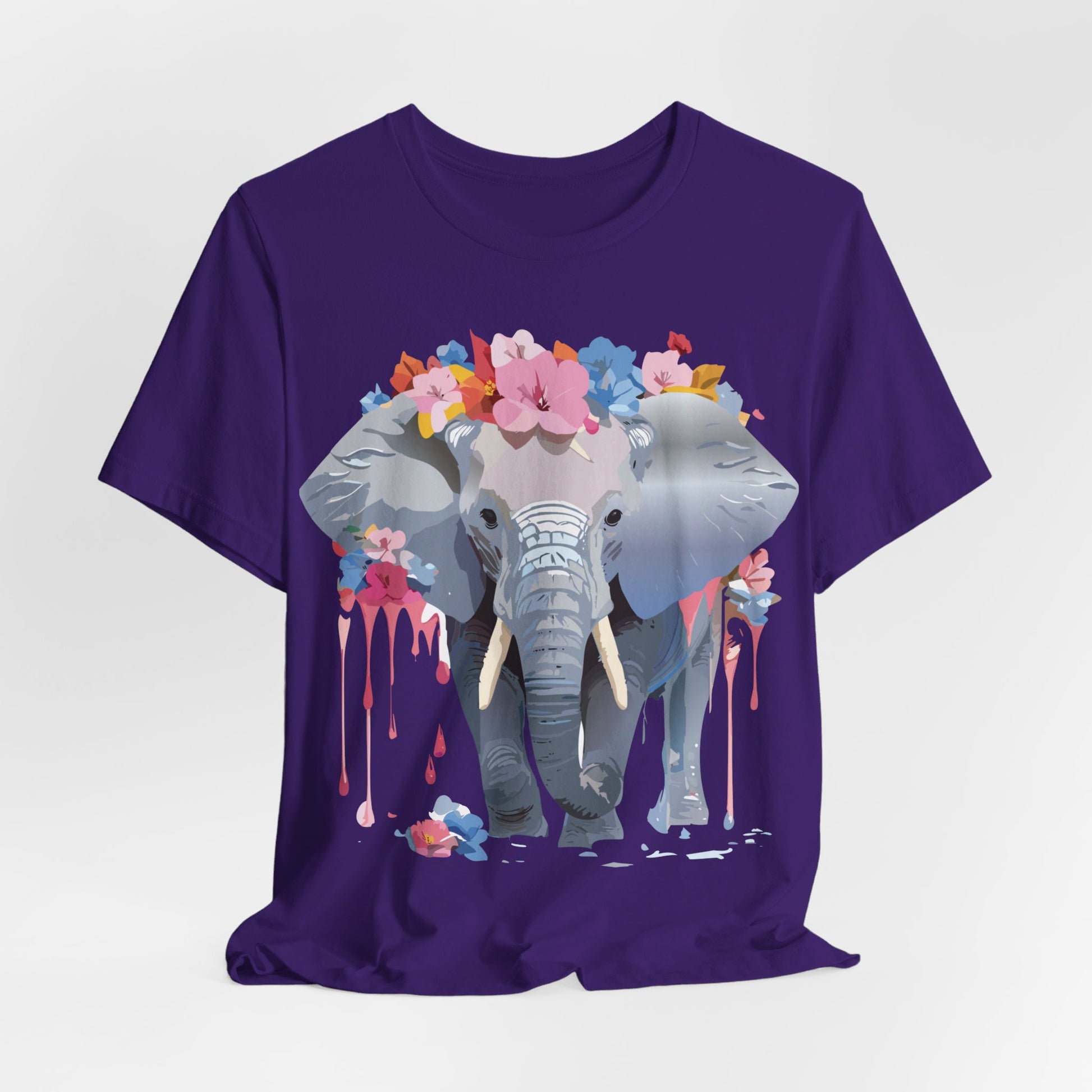 Natural Cotton Tee Shirt with Elephant Printify