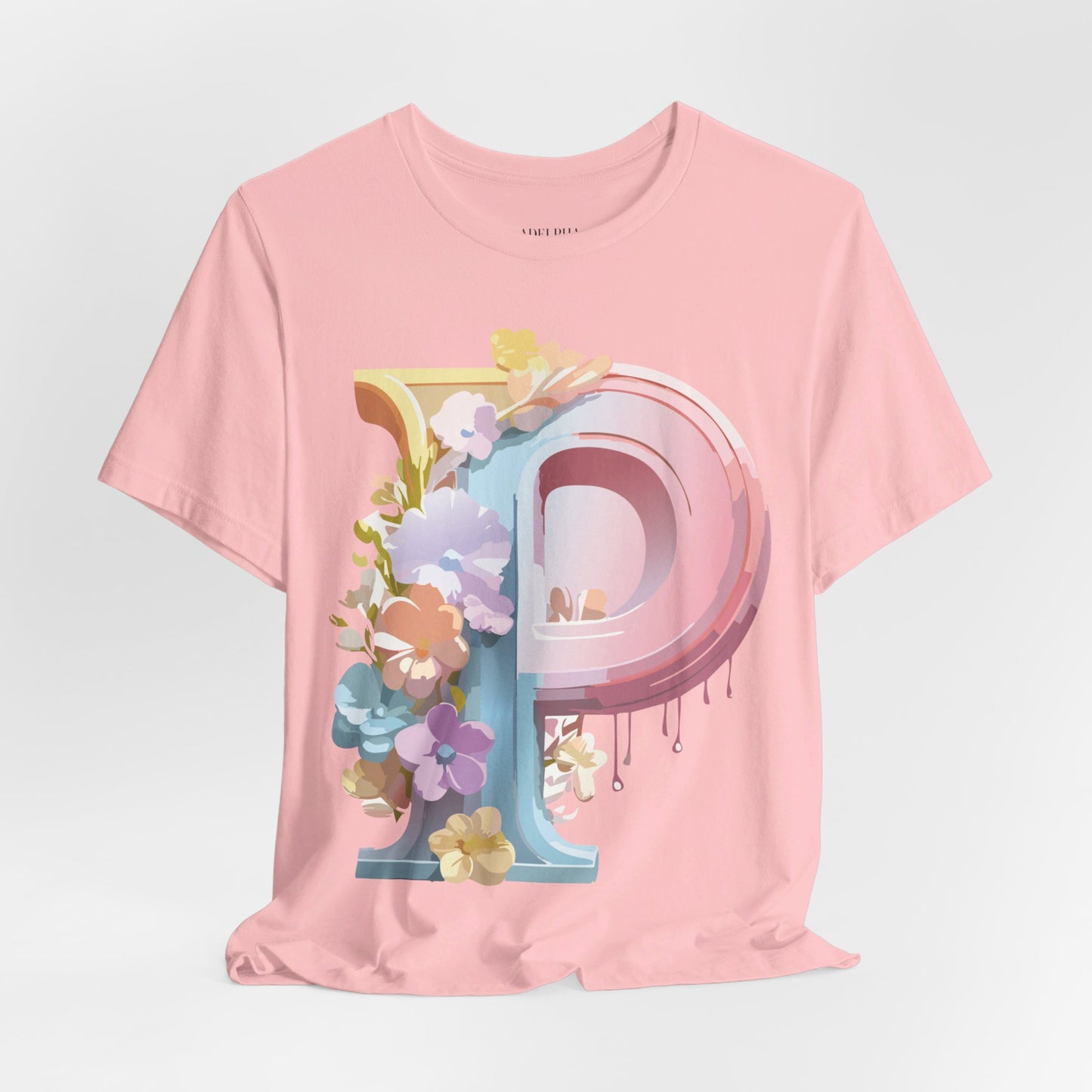 Natural Cotton Tee Shirt - Letters Collection - P Printify