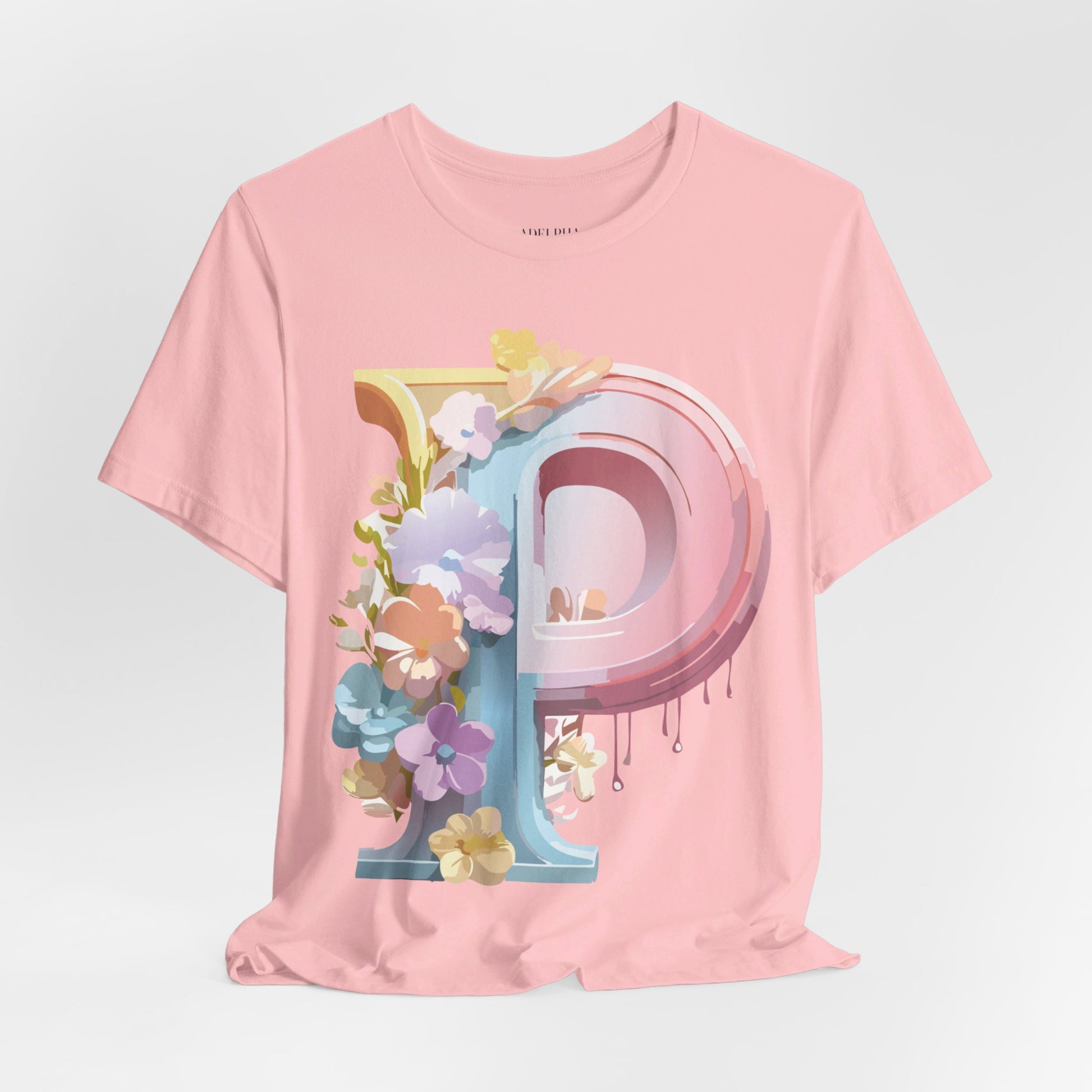 Natural Cotton Tee Shirt - Letters Collection - P Printify