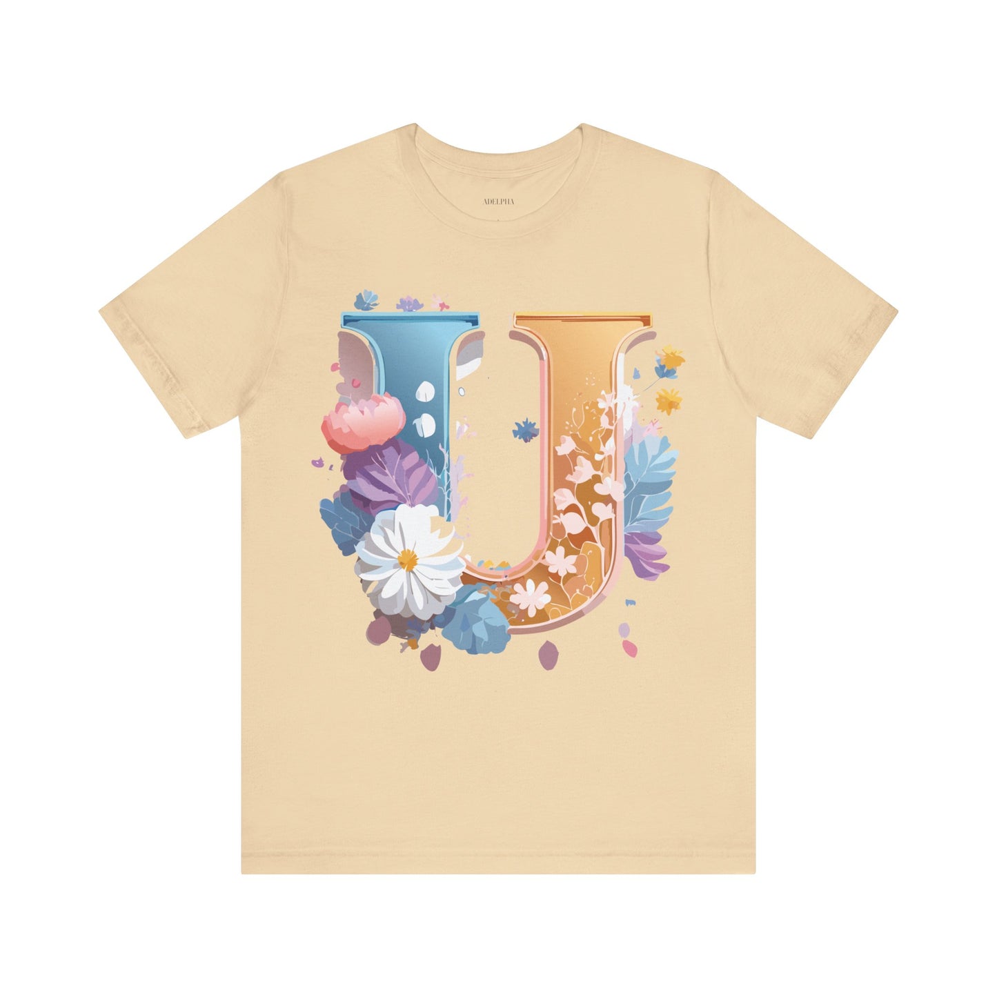 Natural Cotton Tee Shirt - Letters Collection - U Printify