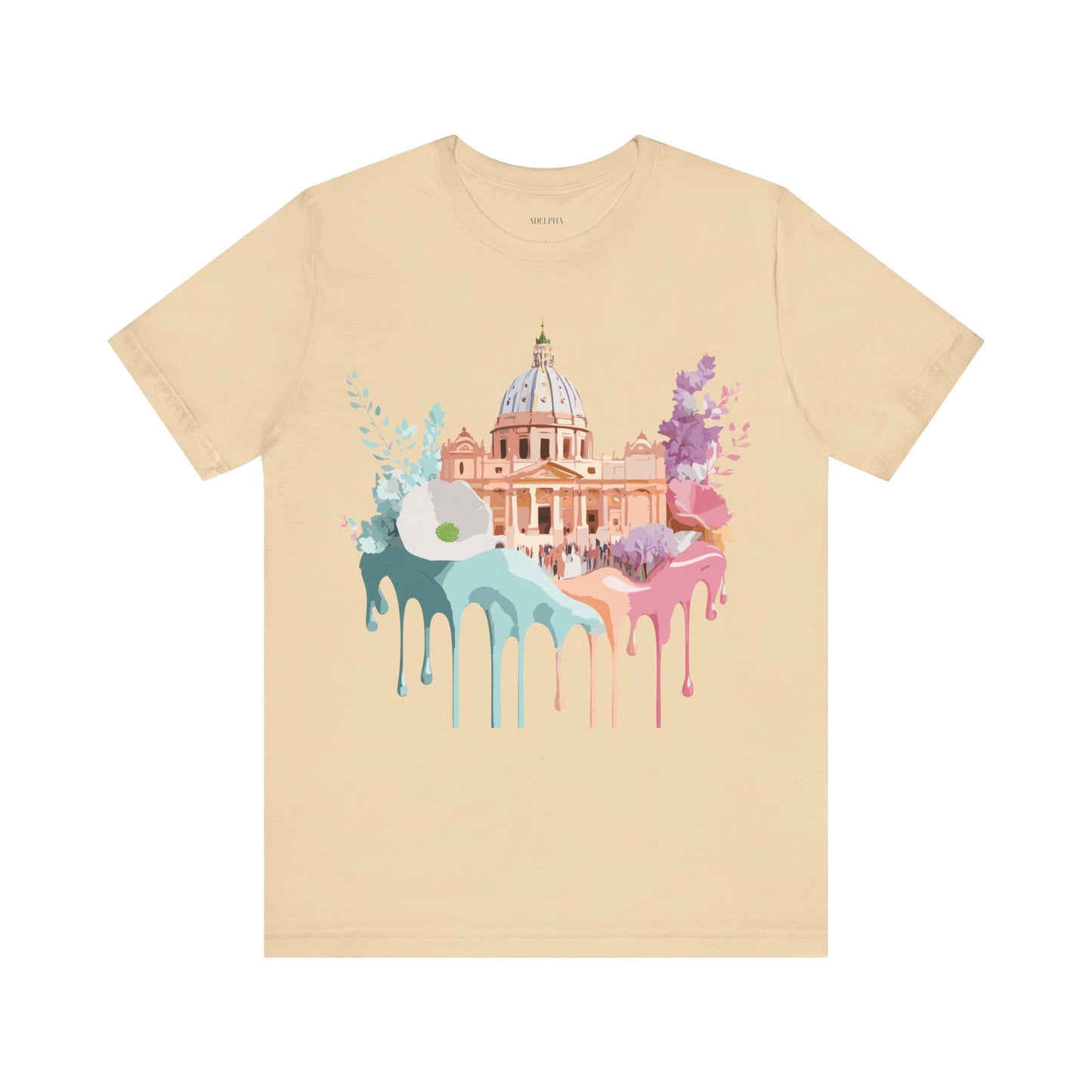 Natural Cotton Tee Shirt - Beautiful Places Collection - Rome Printify