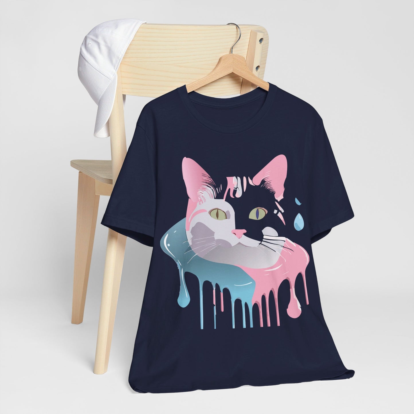 Natural Cotton Tee Shirt with Cat Printify