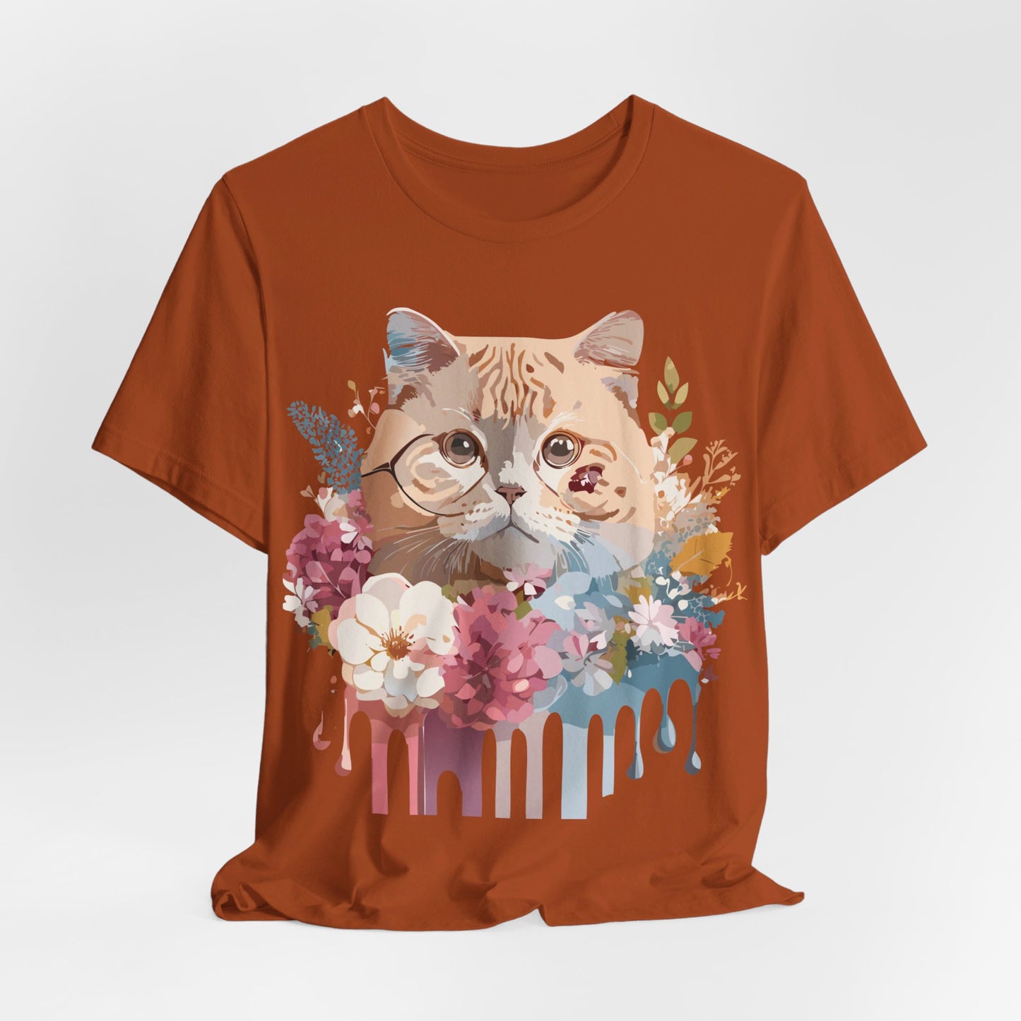 Natural Cotton Tee Shirt with Cat Printify