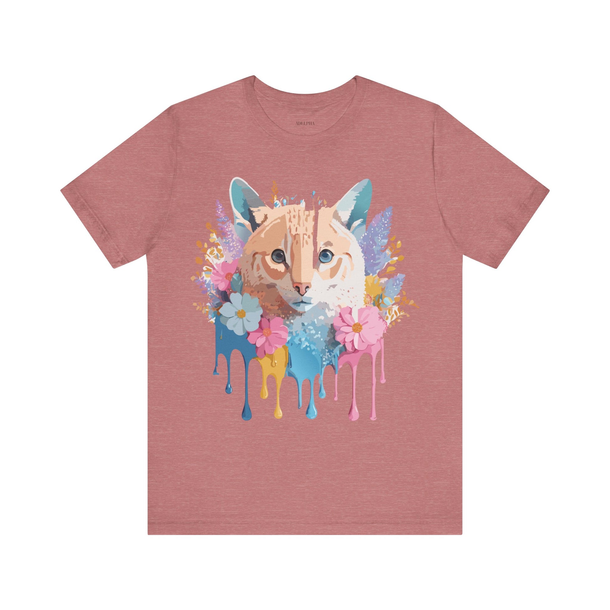 Natural Cotton Tee Shirt with Cat Printify