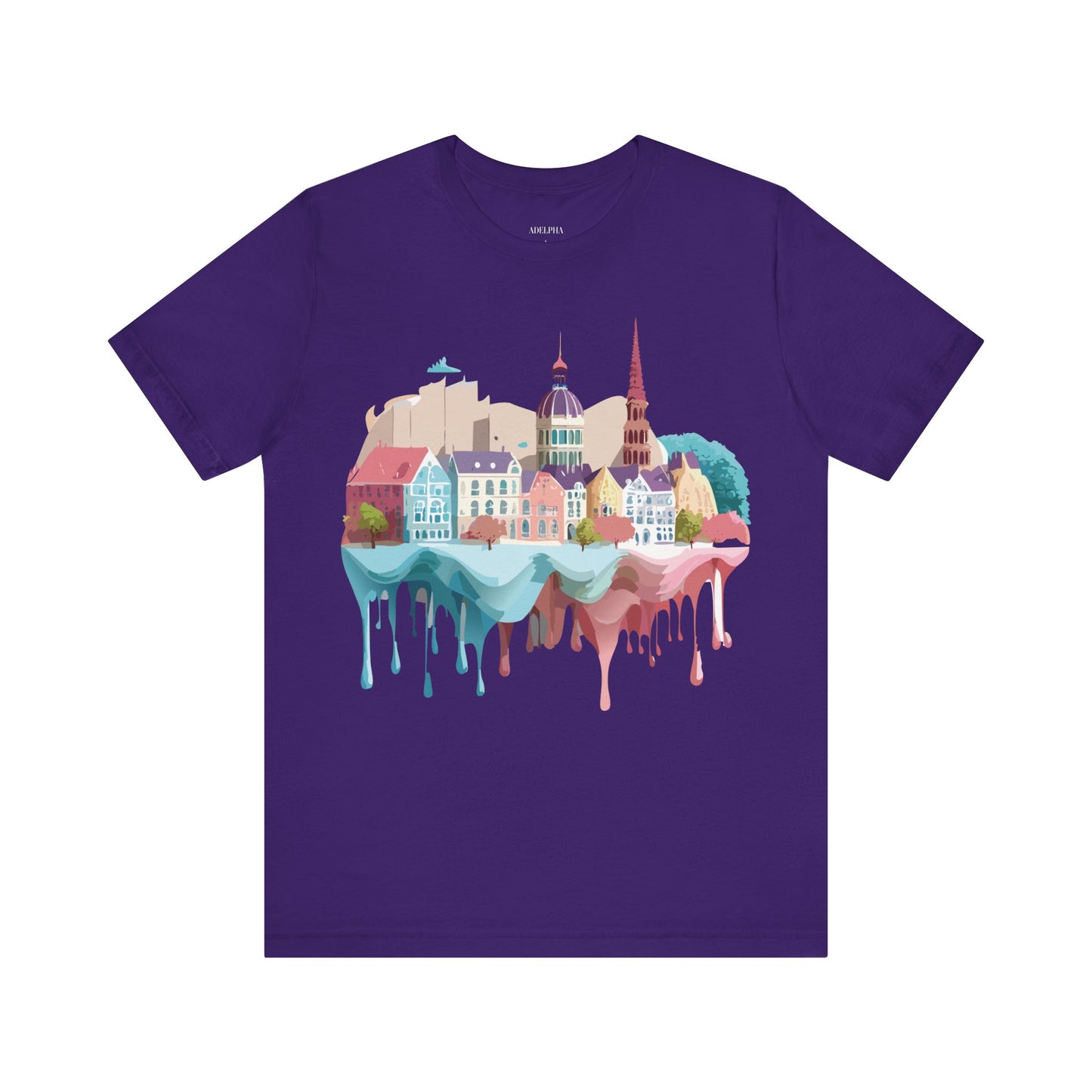 Natural Cotton Tee Shirt - Beautiful Places Collection - Warnemünde and Rostock - Germany Printify