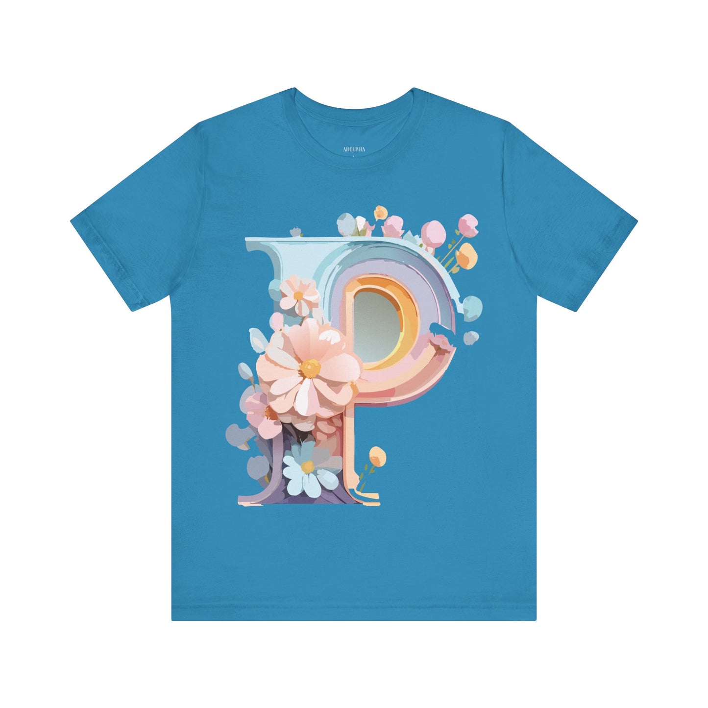 Natural Cotton Tee Shirt - Letters Collection - P Printify