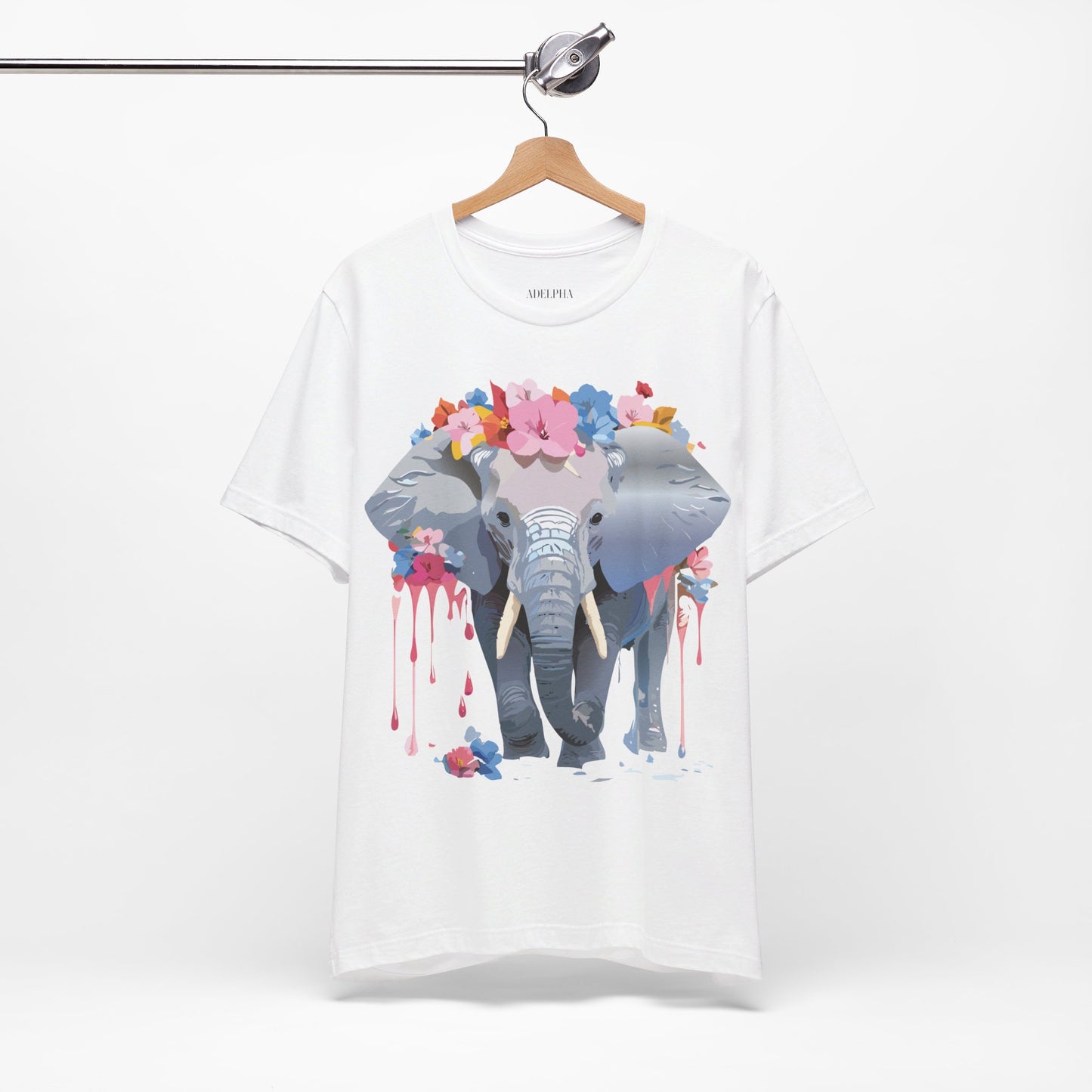 Natural Cotton Tee Shirt with Elephant Printify