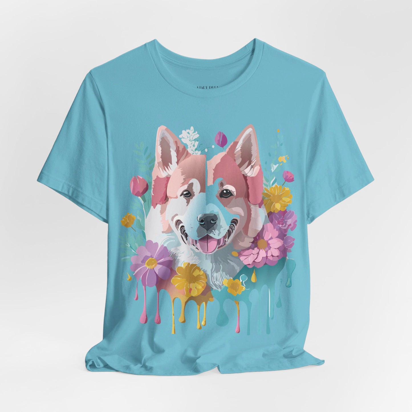 Natural Cotton Tee Shirt with Dog Printify