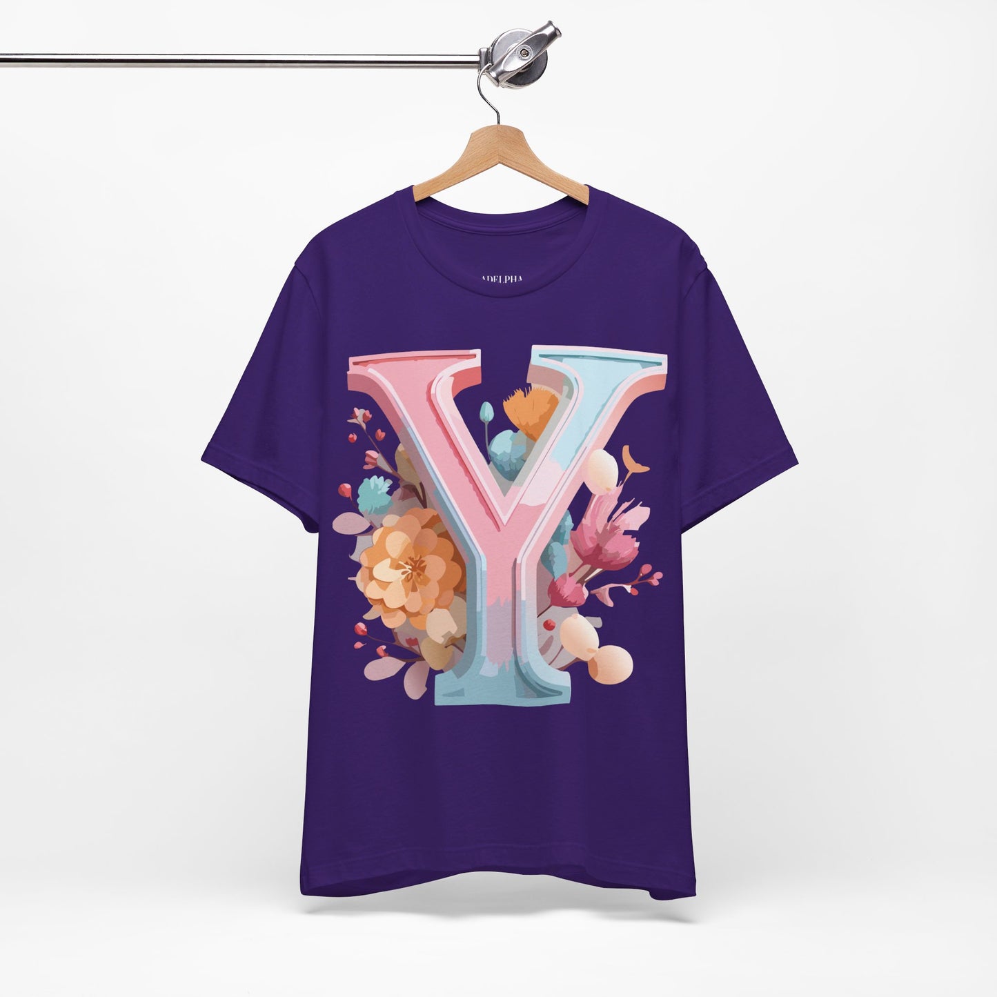 Natural Cotton Tee Shirt - Letters Collection - Y Printify