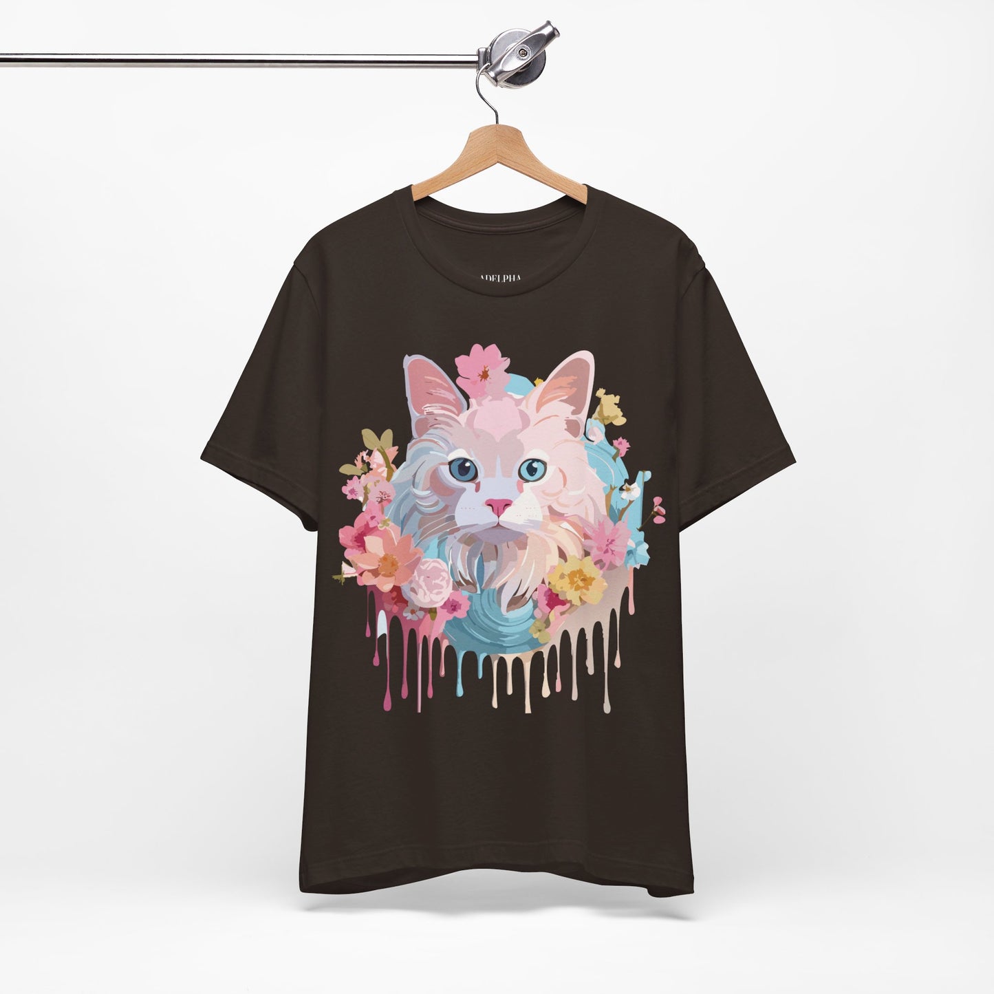 Natural Cotton Tee Shirt with Cat Printify