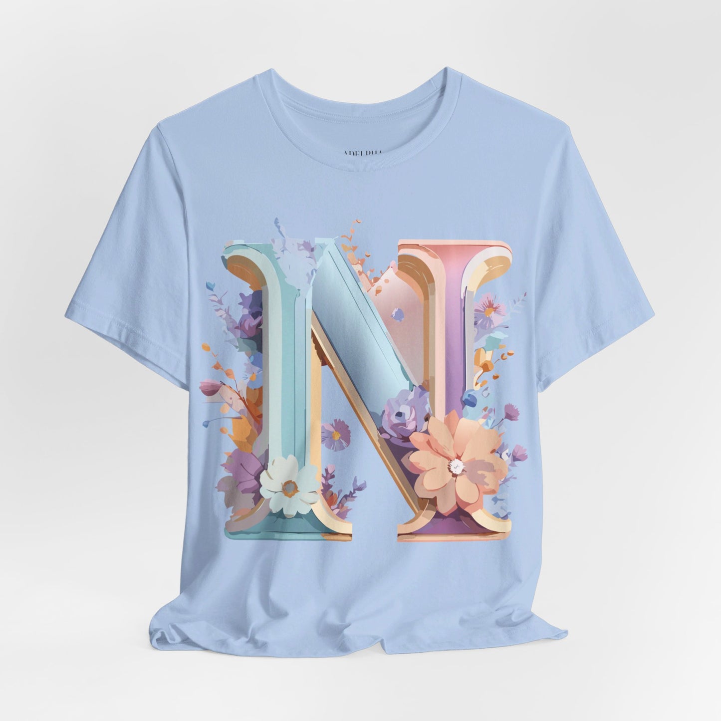 Natural Cotton Tee Shirt - Letters Collection - N Printify