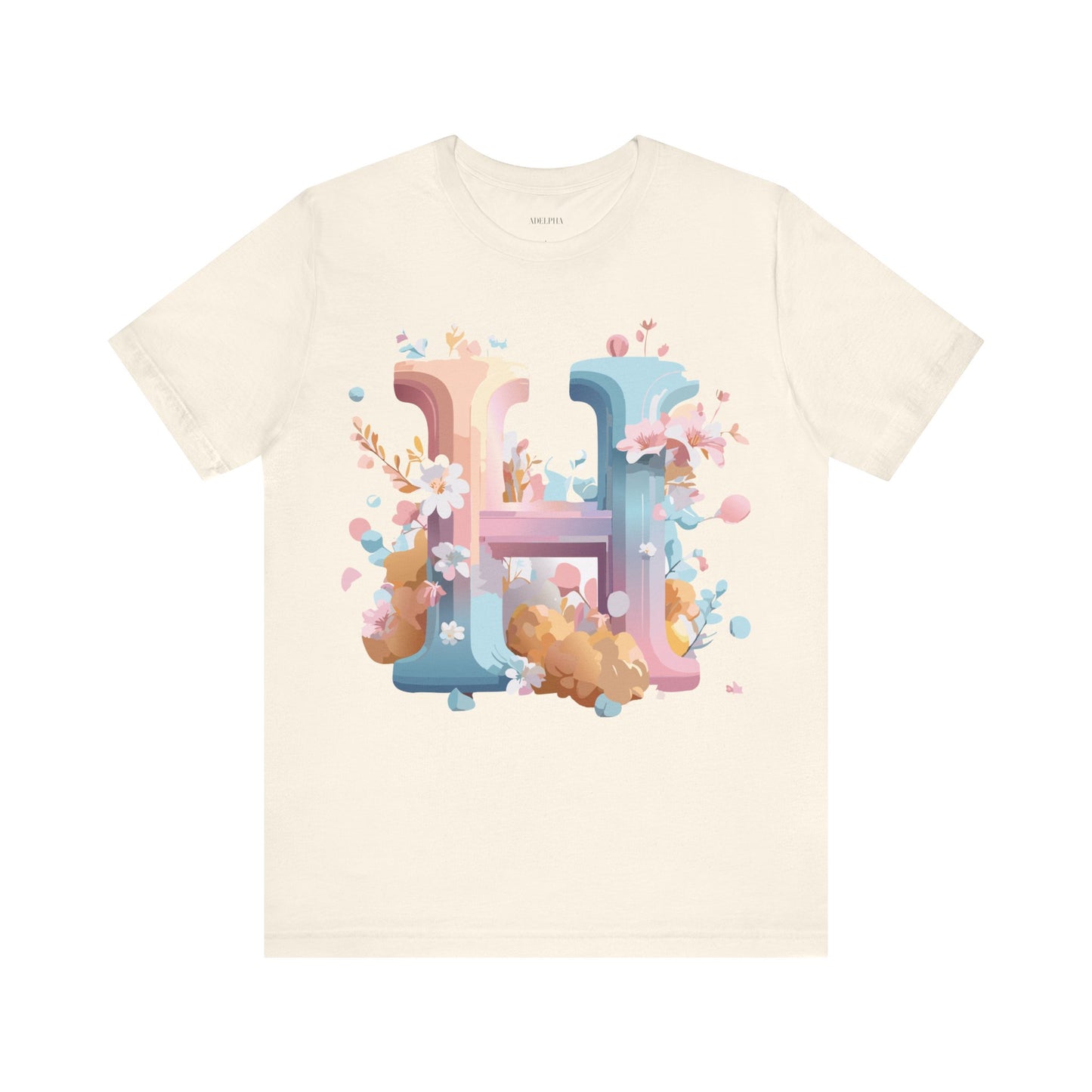 Natural Cotton Tee Shirt - Letters Collection - H Printify