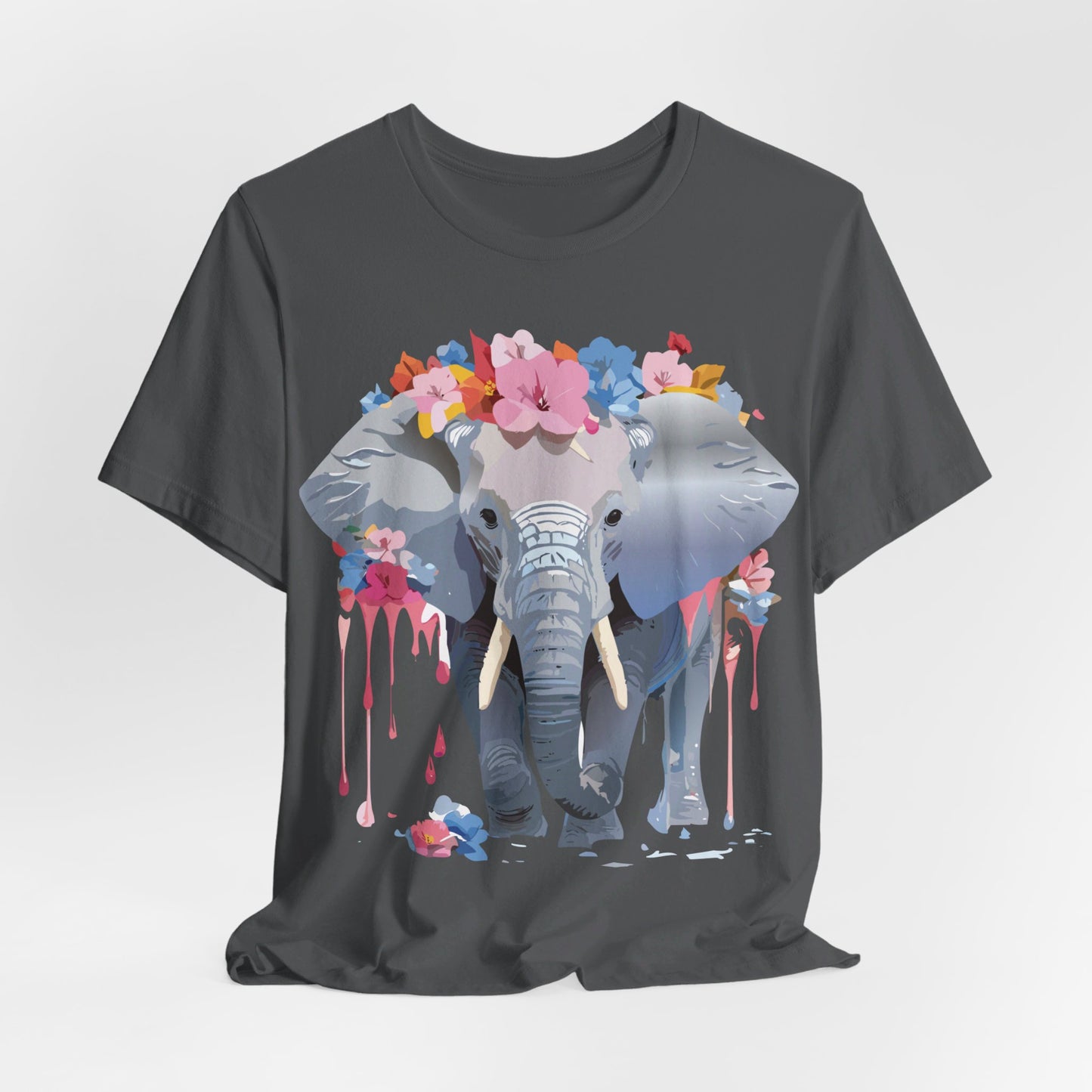Natural Cotton Tee Shirt with Elephant Printify