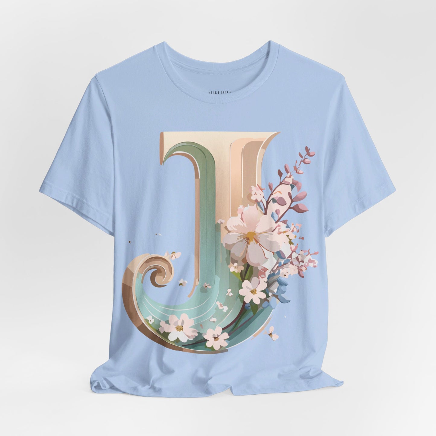 Natural Cotton Tee Shirt - Letters Collection - J Printify