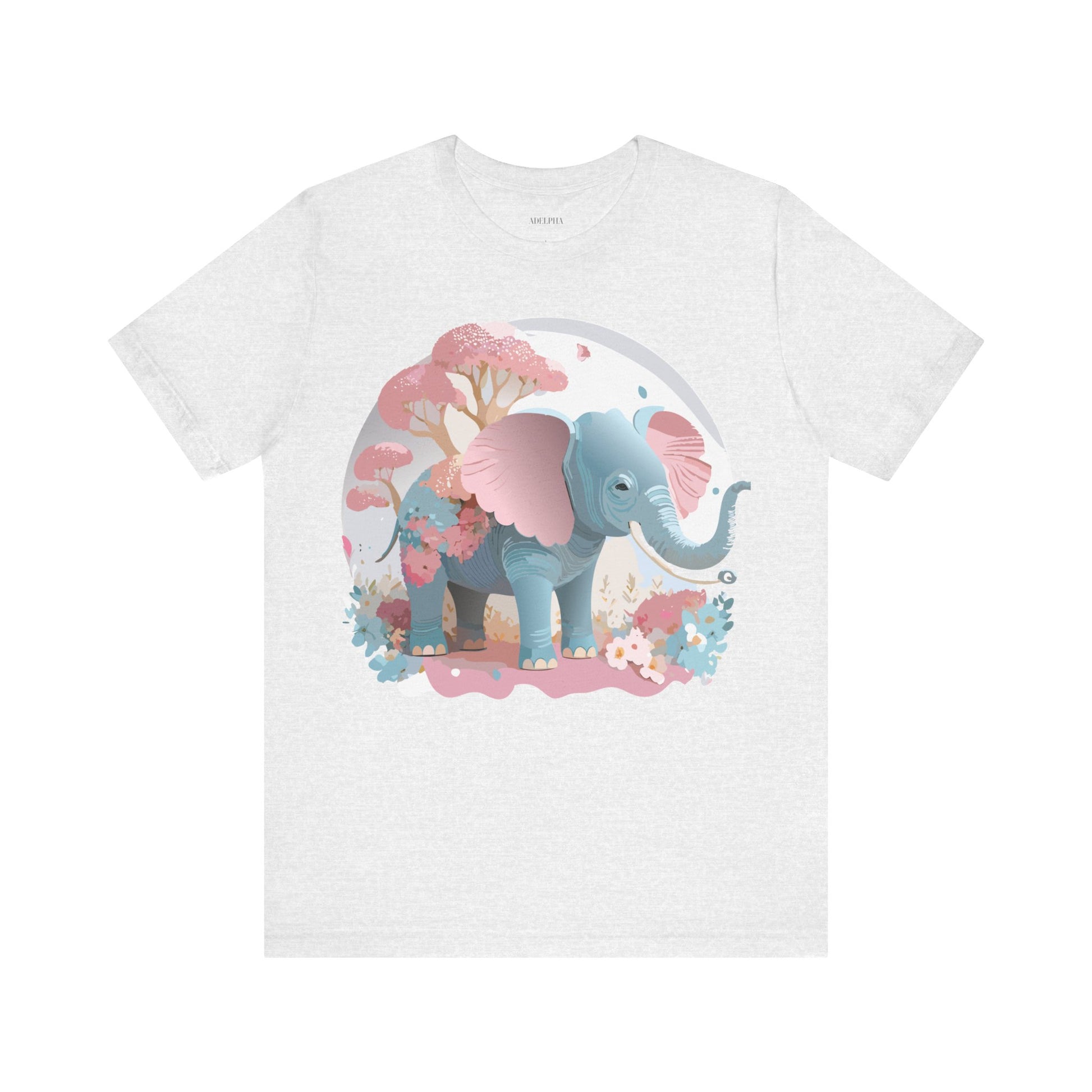 Natural Cotton Tee Shirt with Elephant Printify