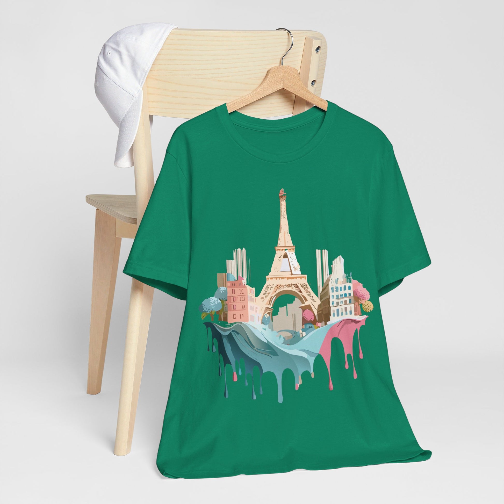 Natural Cotton Tee Shirt - Beautiful Places Collection - Paris Printify