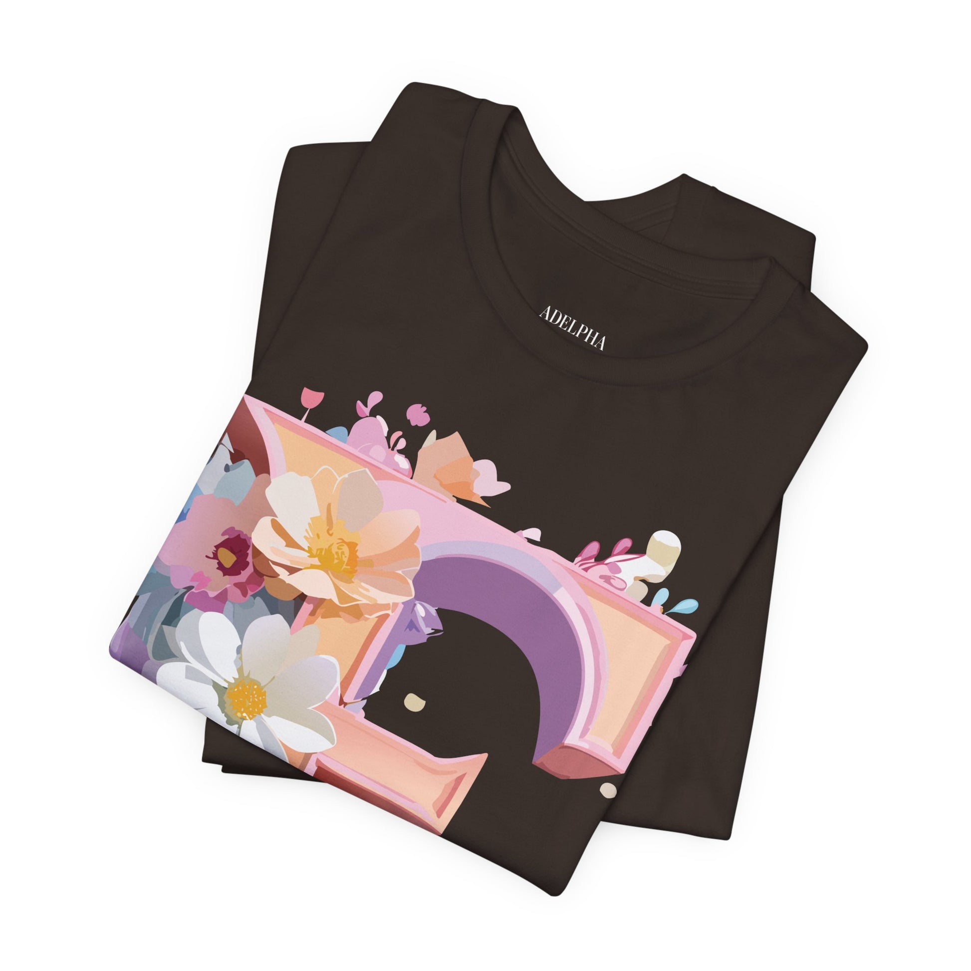 Natural Cotton Tee Shirt - Letters Collection - E Printify