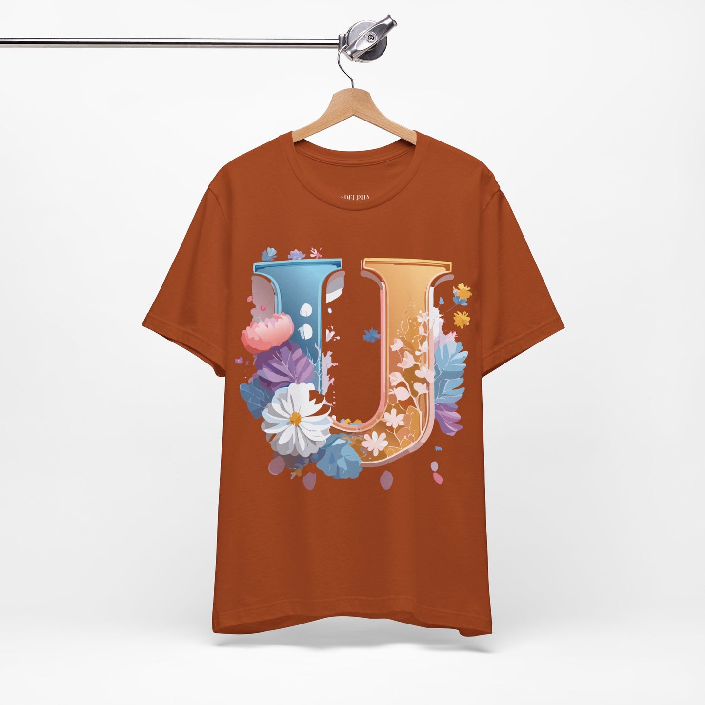 Natural Cotton Tee Shirt - Letters Collection - U Printify