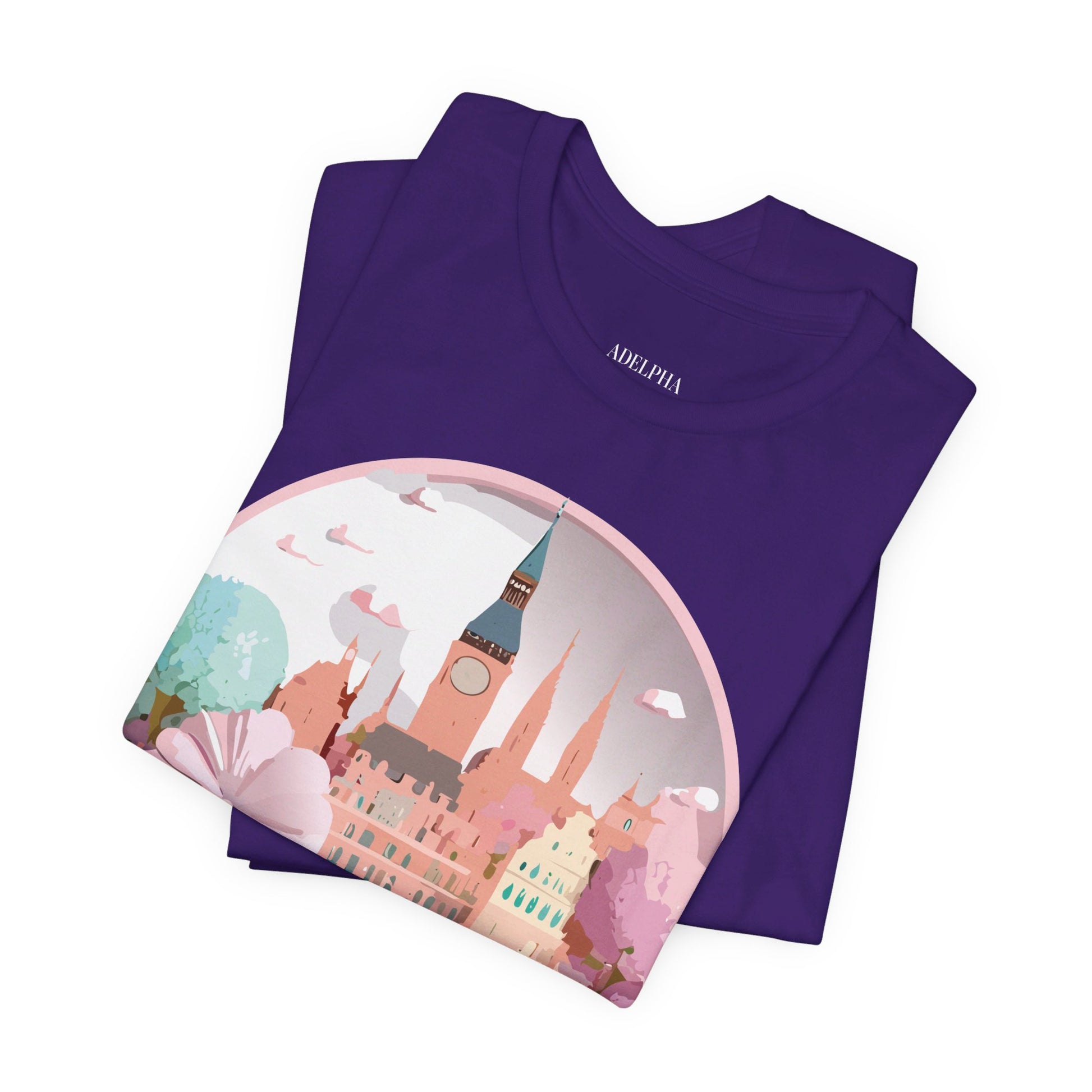 Natural Cotton Tee Shirt - Beautiful Places Collection - Prague Printify