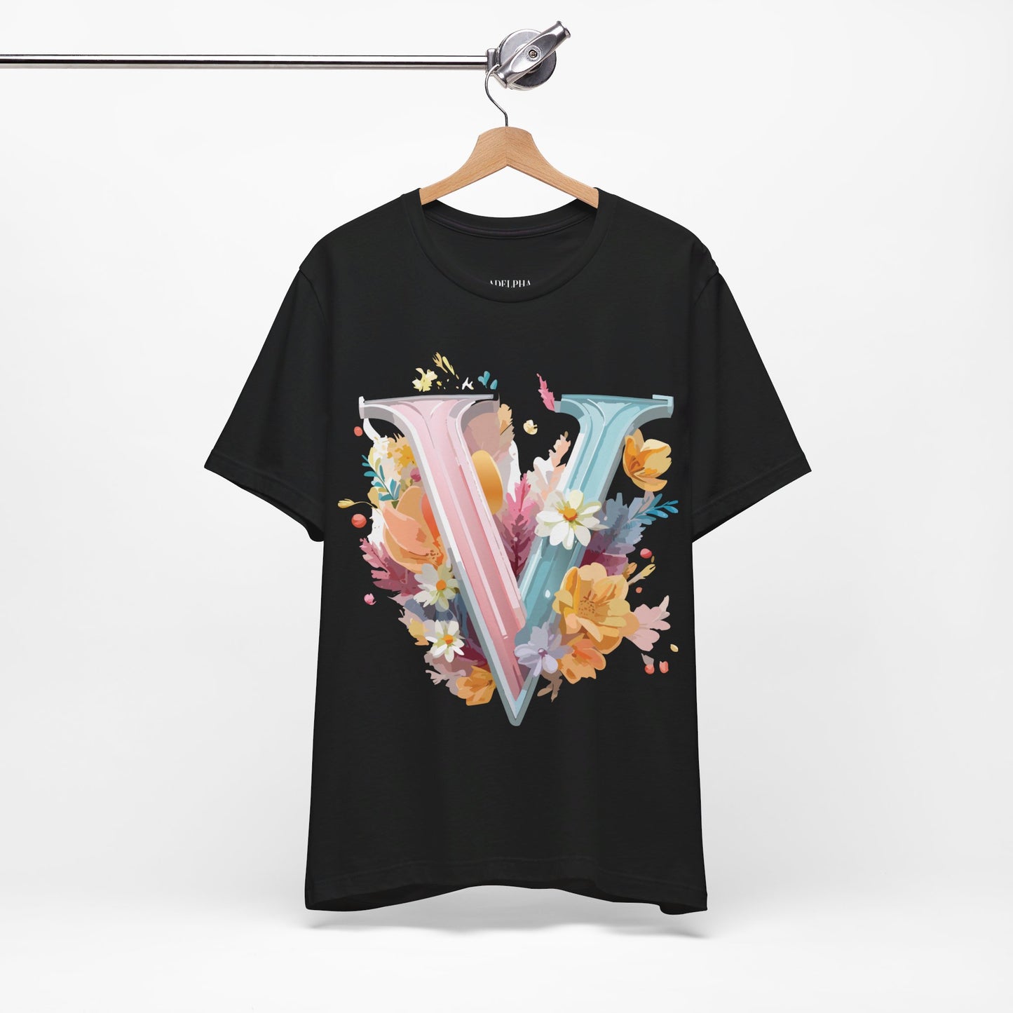 Natural Cotton Tee Shirt - Letters Collection - V Printify
