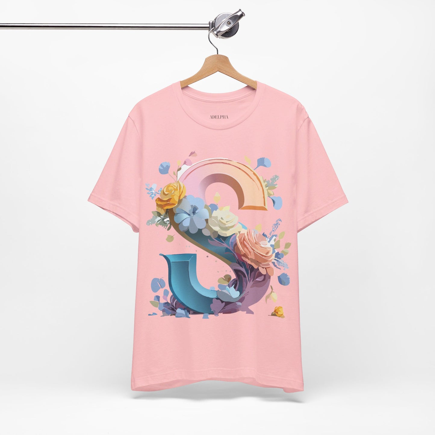 Natural Cotton Tee Shirt - Letters Collection - S Printify