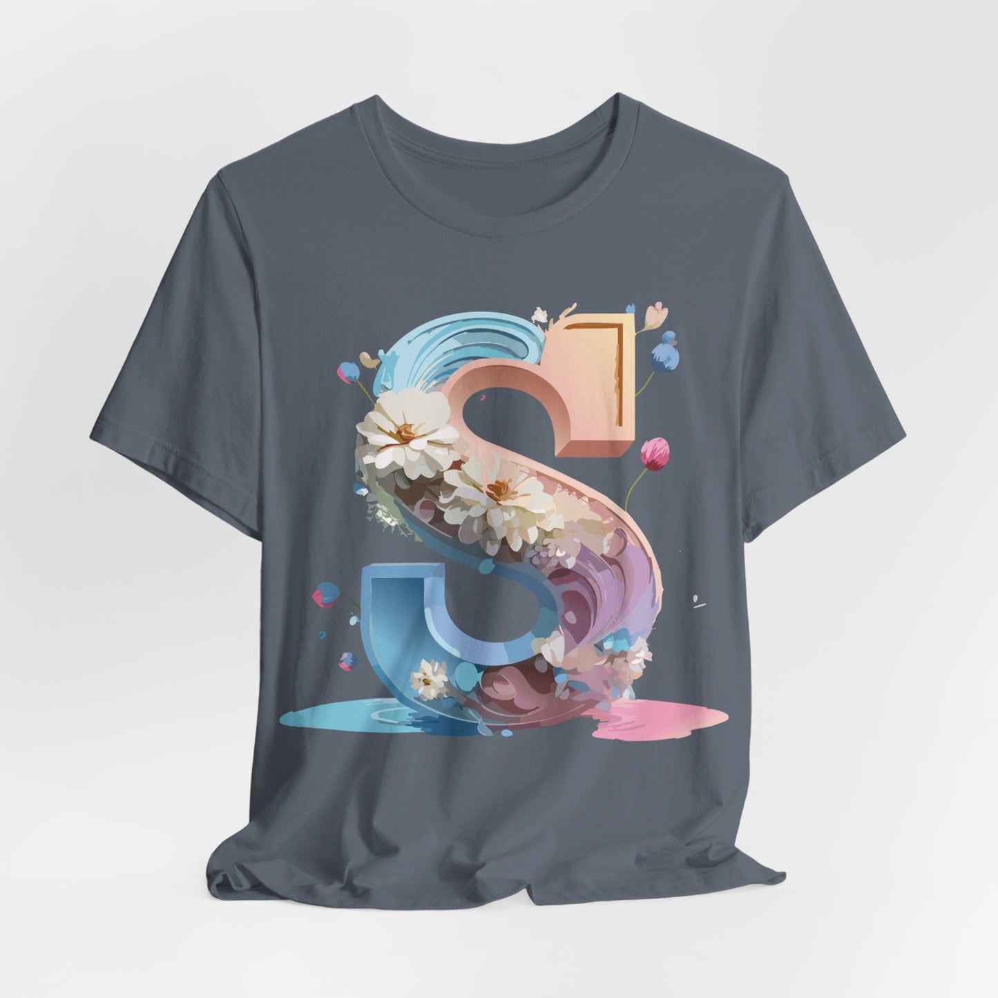 Natural Cotton Tee Shirt - Letters Collection - S Printify