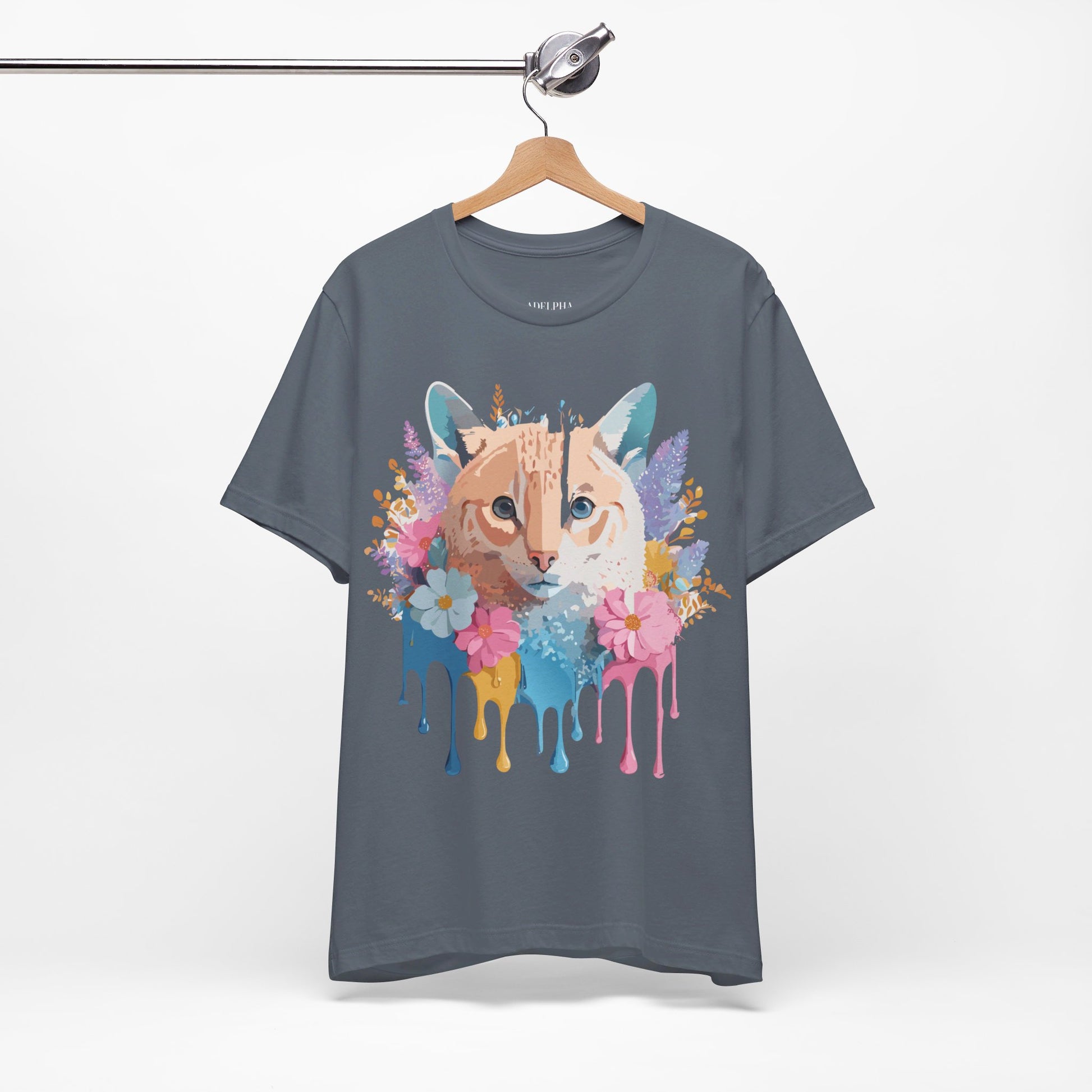 Natural Cotton Tee Shirt with Cat Printify