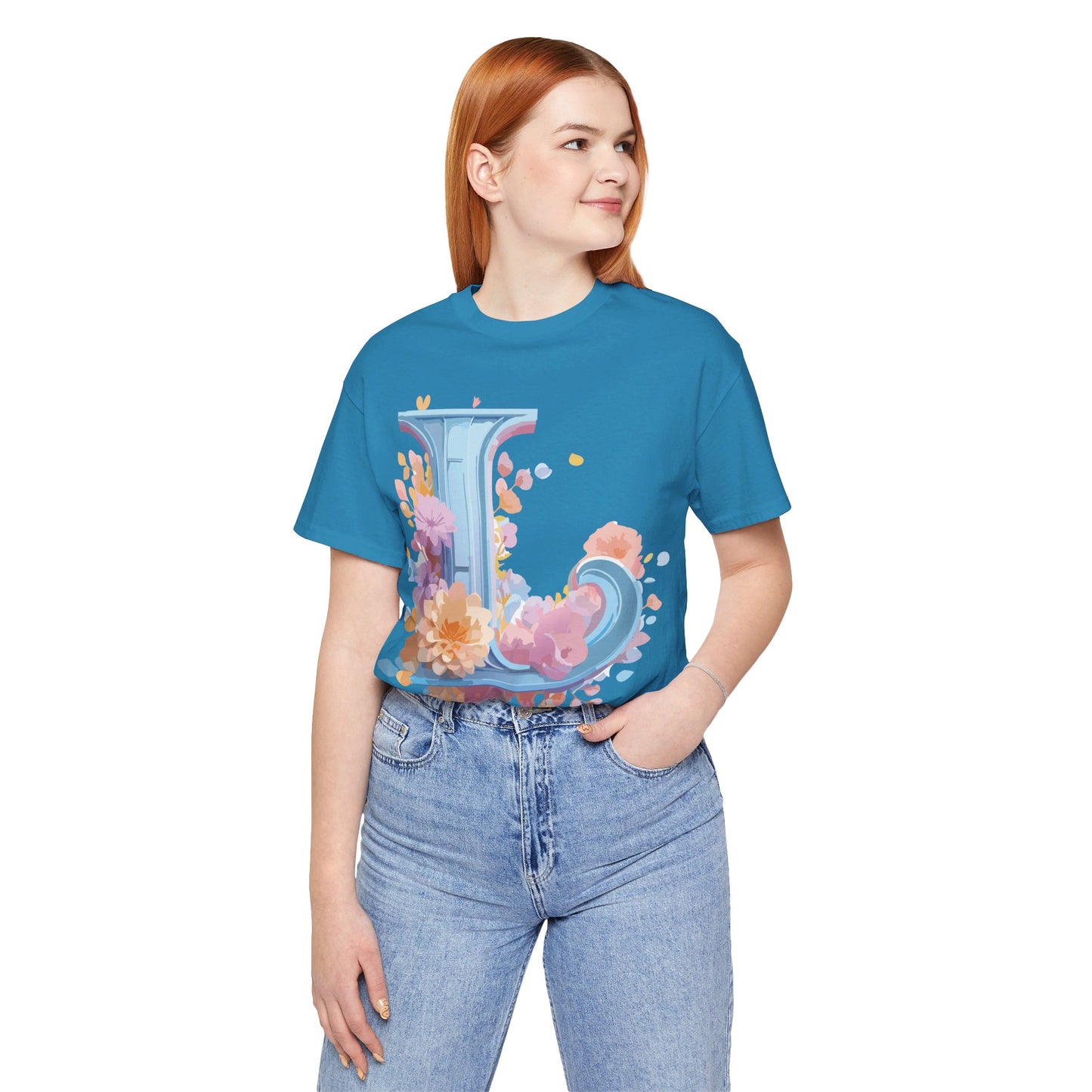 Natural Cotton Tee Shirt - Letters Collection - L Printify