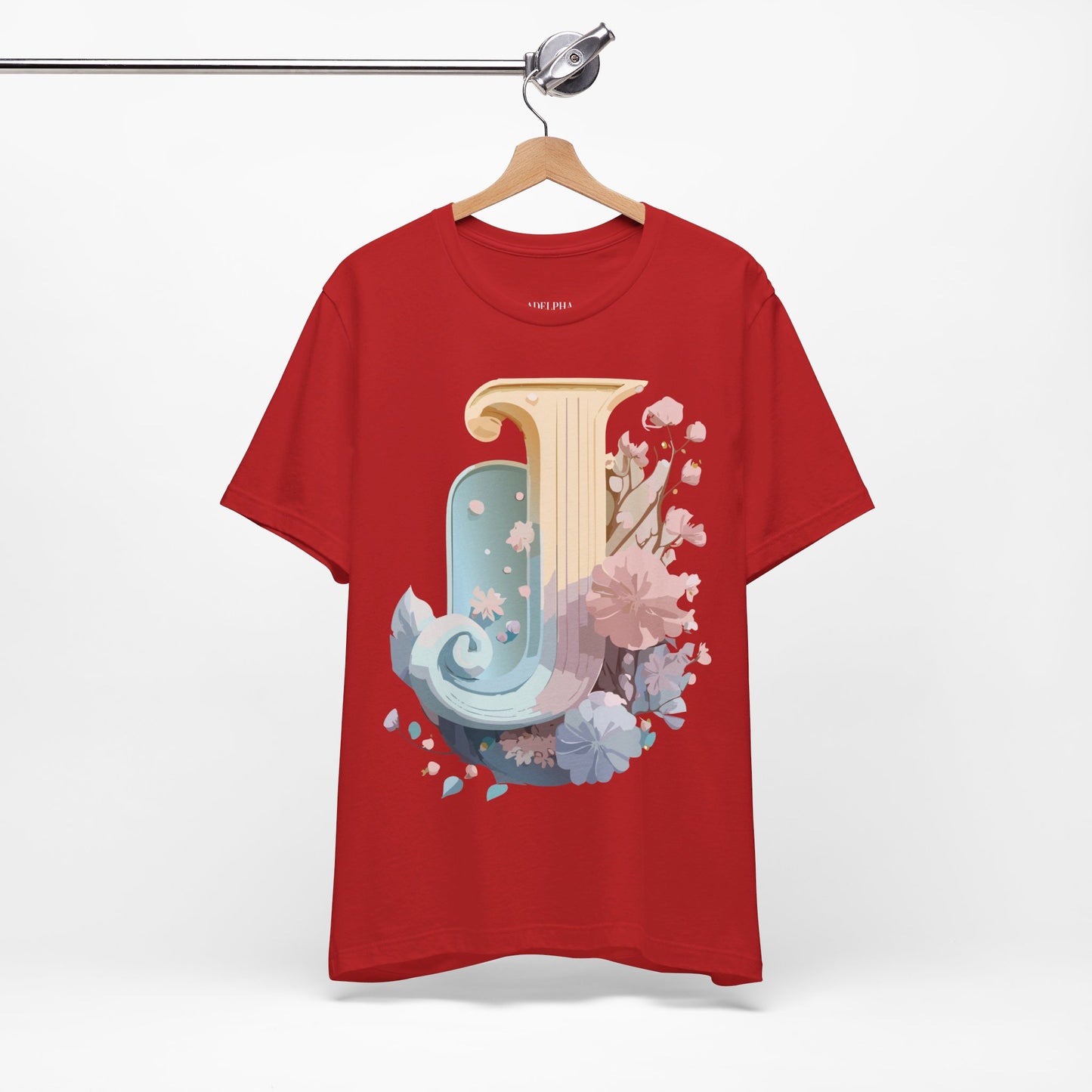 Natural Cotton Tee Shirt - Letters Collection - J Printify