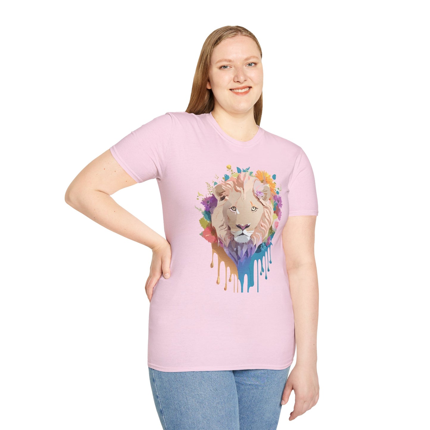 Lion Shirt, Shirt with Lion, Floral Lion Tee, Shirt with Animals