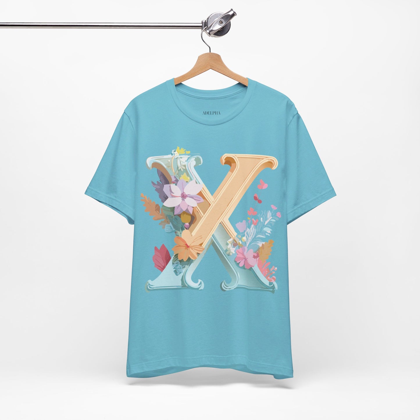 Natural Cotton Tee Shirt - Letters Collection - X Printify