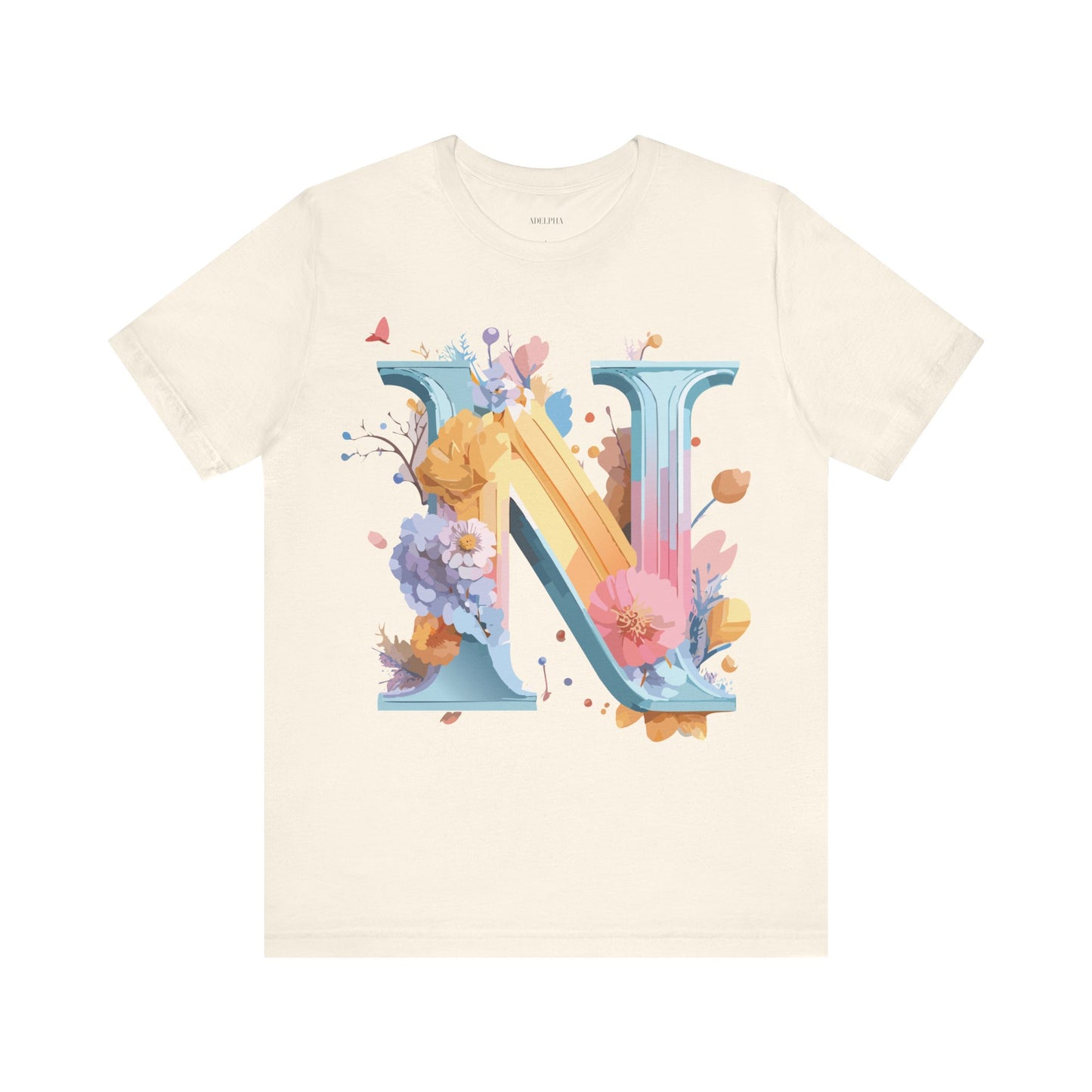 Natural Cotton Tee Shirt - Letters Collection - N Printify