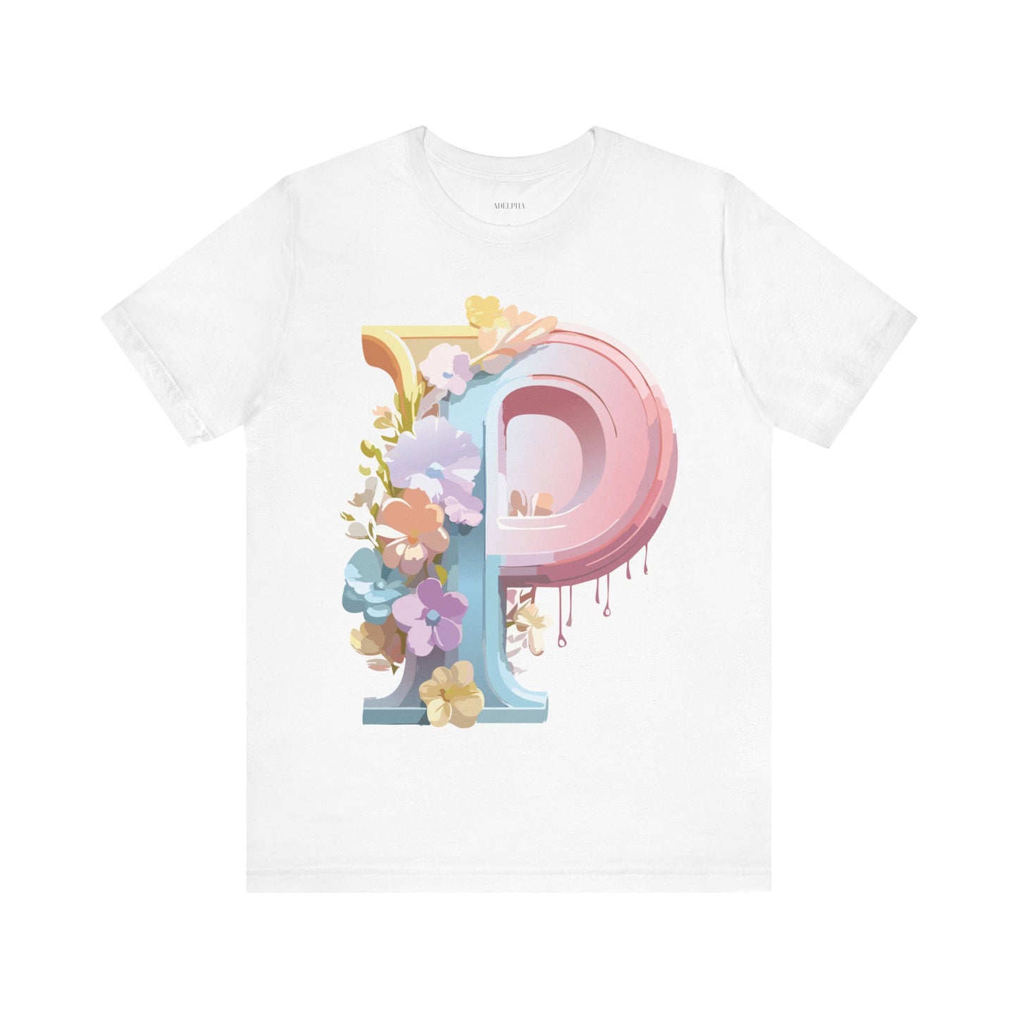 Natural Cotton Tee Shirt - Letters Collection - P Printify