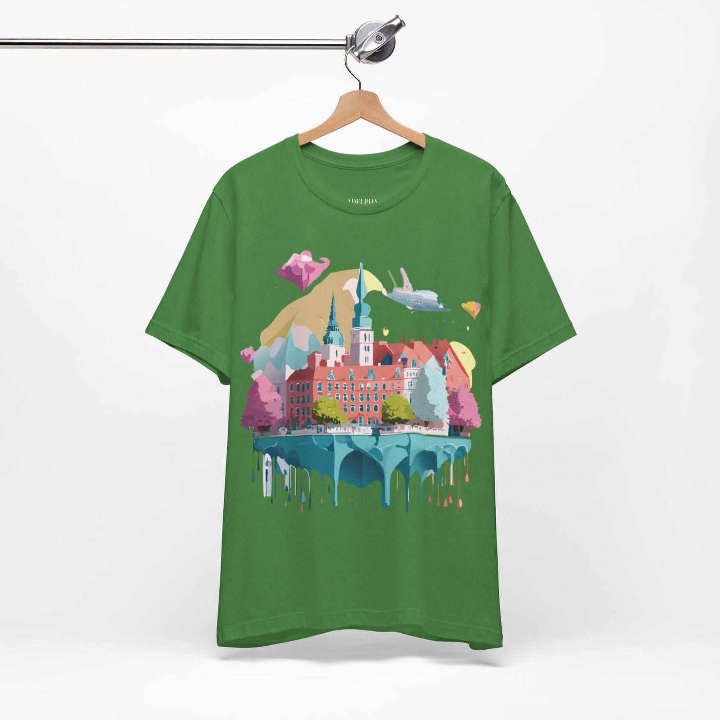 Natural Cotton Tee Shirt - Beautiful Places Collection - Warnemünde and Rostock - Germany Printify