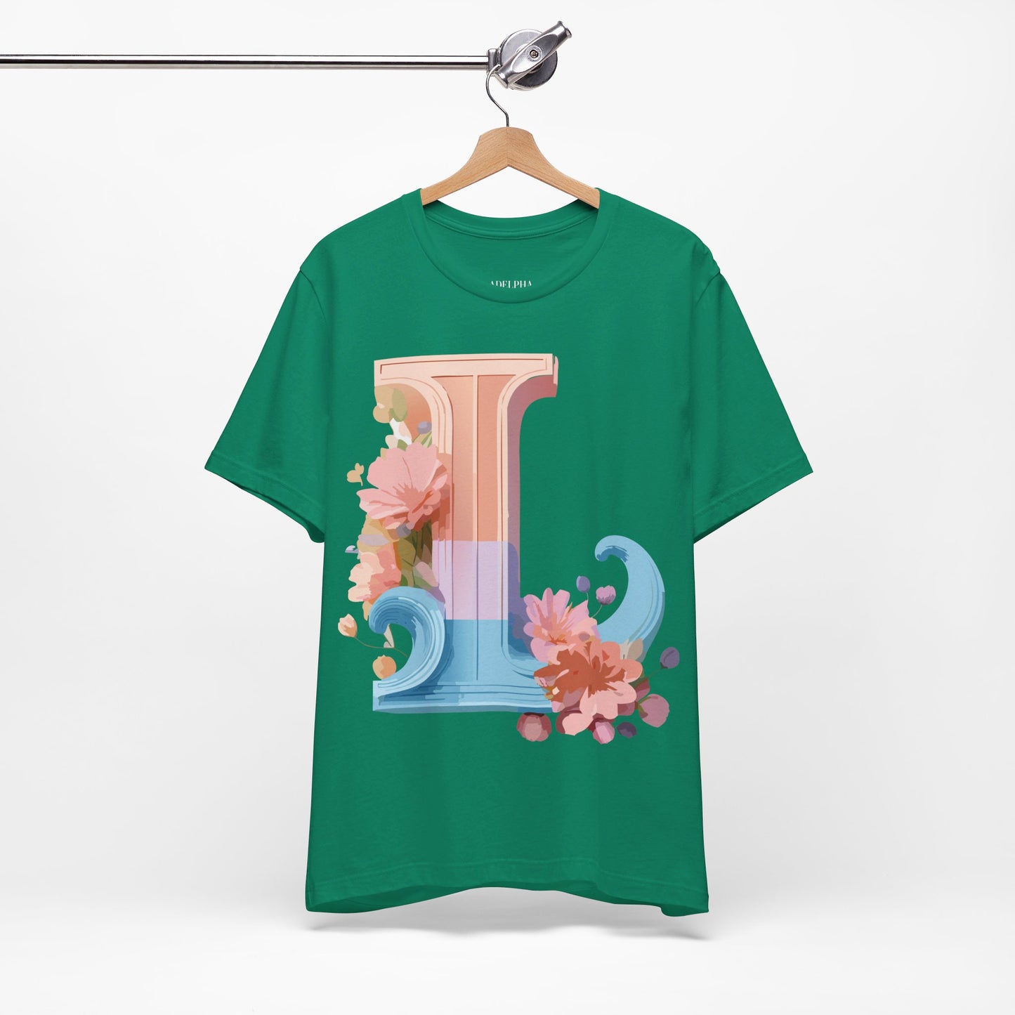 Natural Cotton Tee Shirt - Letters Collection - L Printify